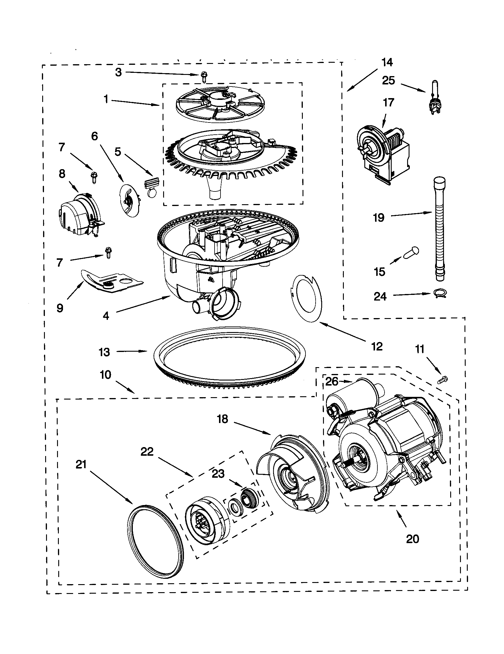 Kenmore 66515924000 pump and motor diagram