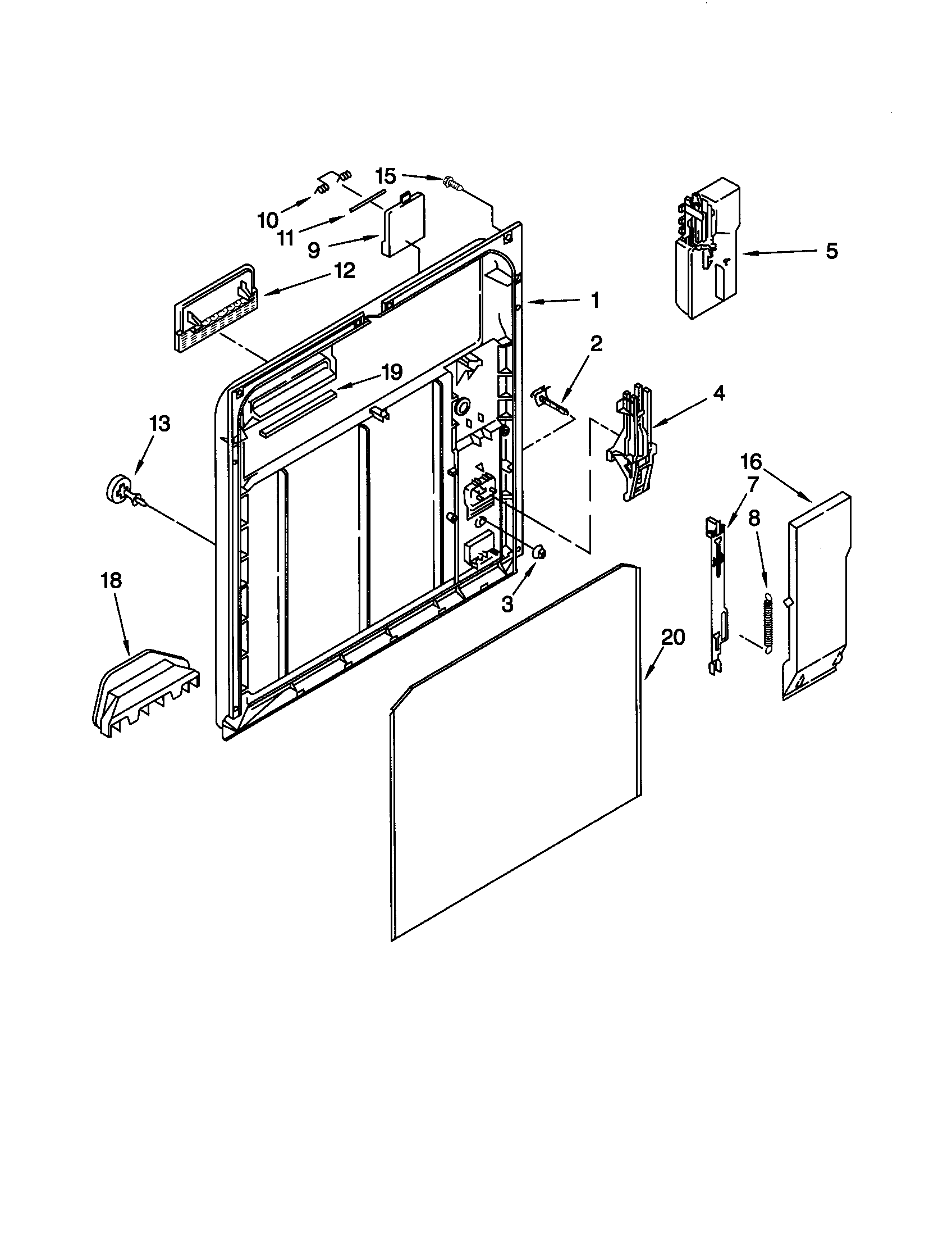 Kenmore 66515652000 inner door diagram