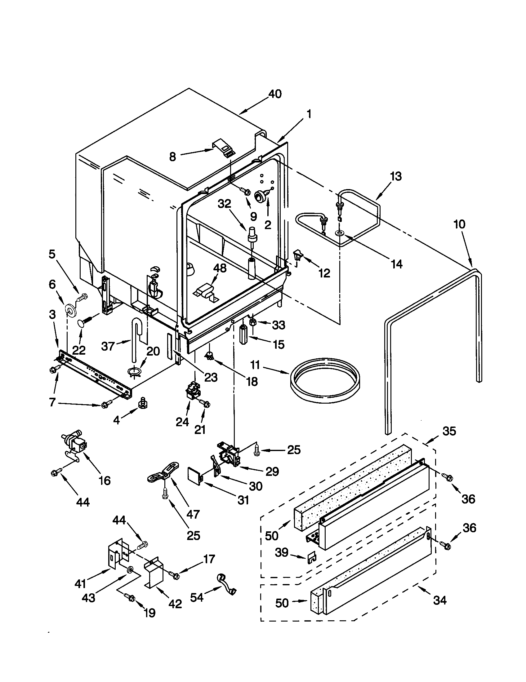 Kenmore 66516624000 tub assembly diagram