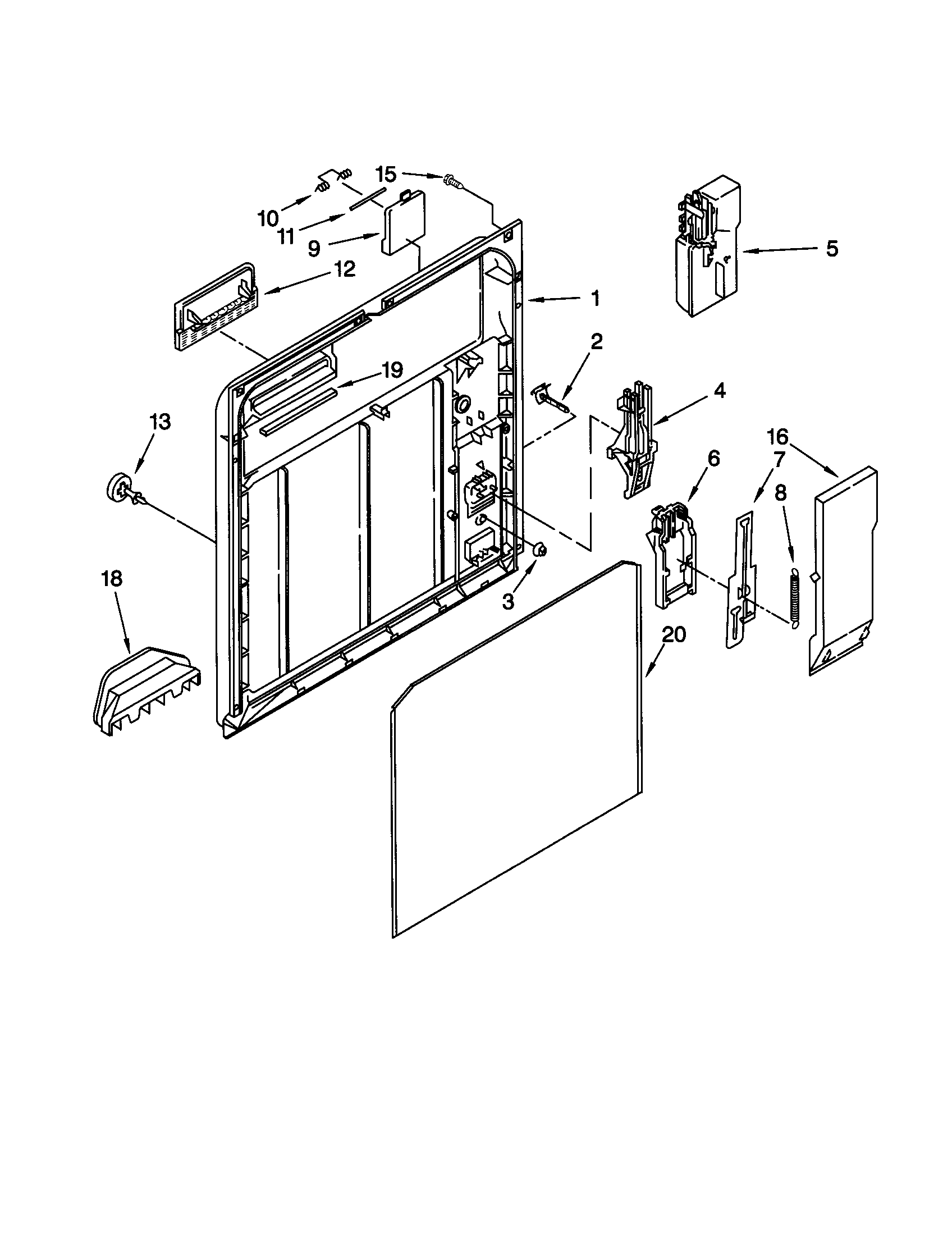 Kenmore 66516624000 inner door diagram