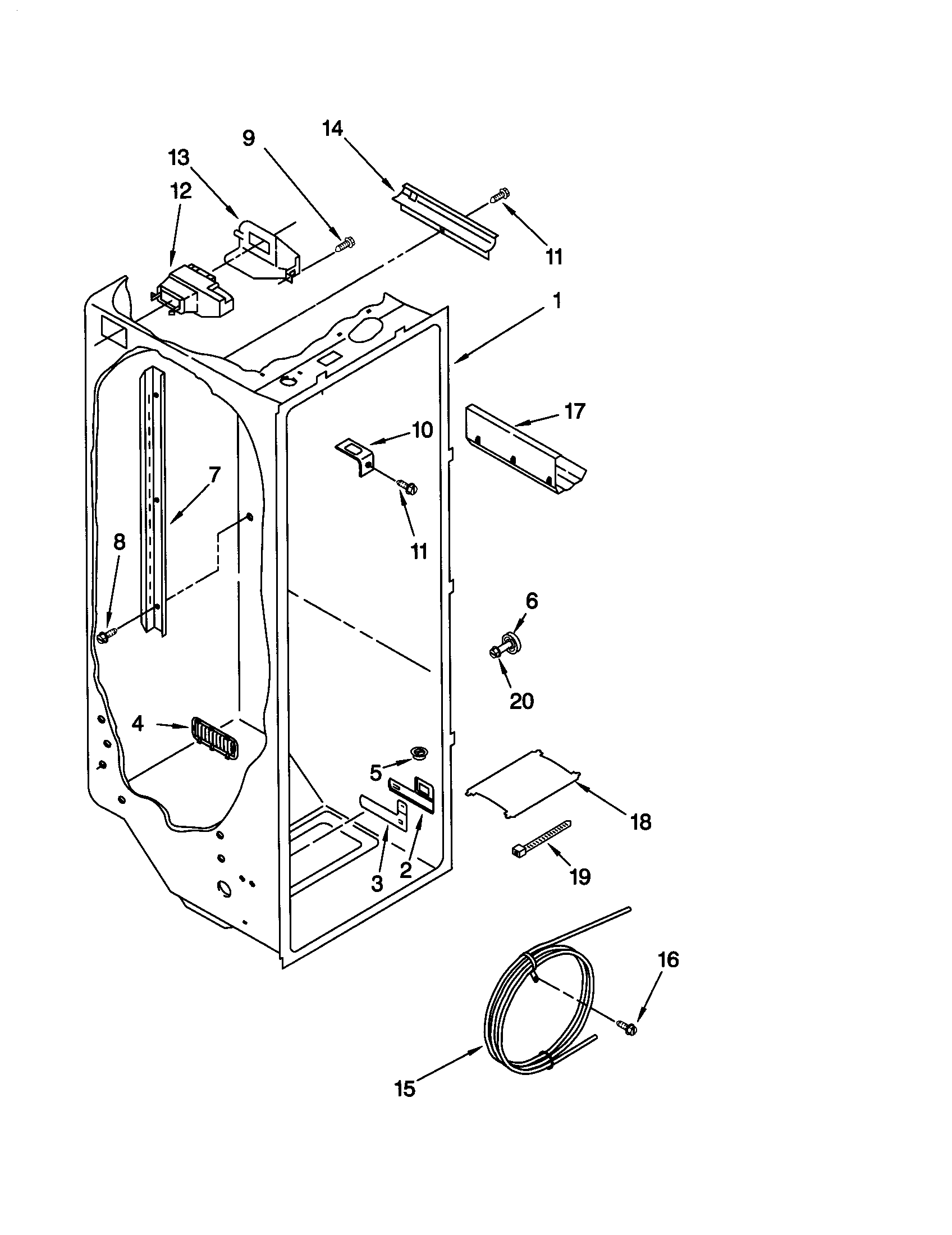 Kenmore 10650032003 refrigerator liner diagram