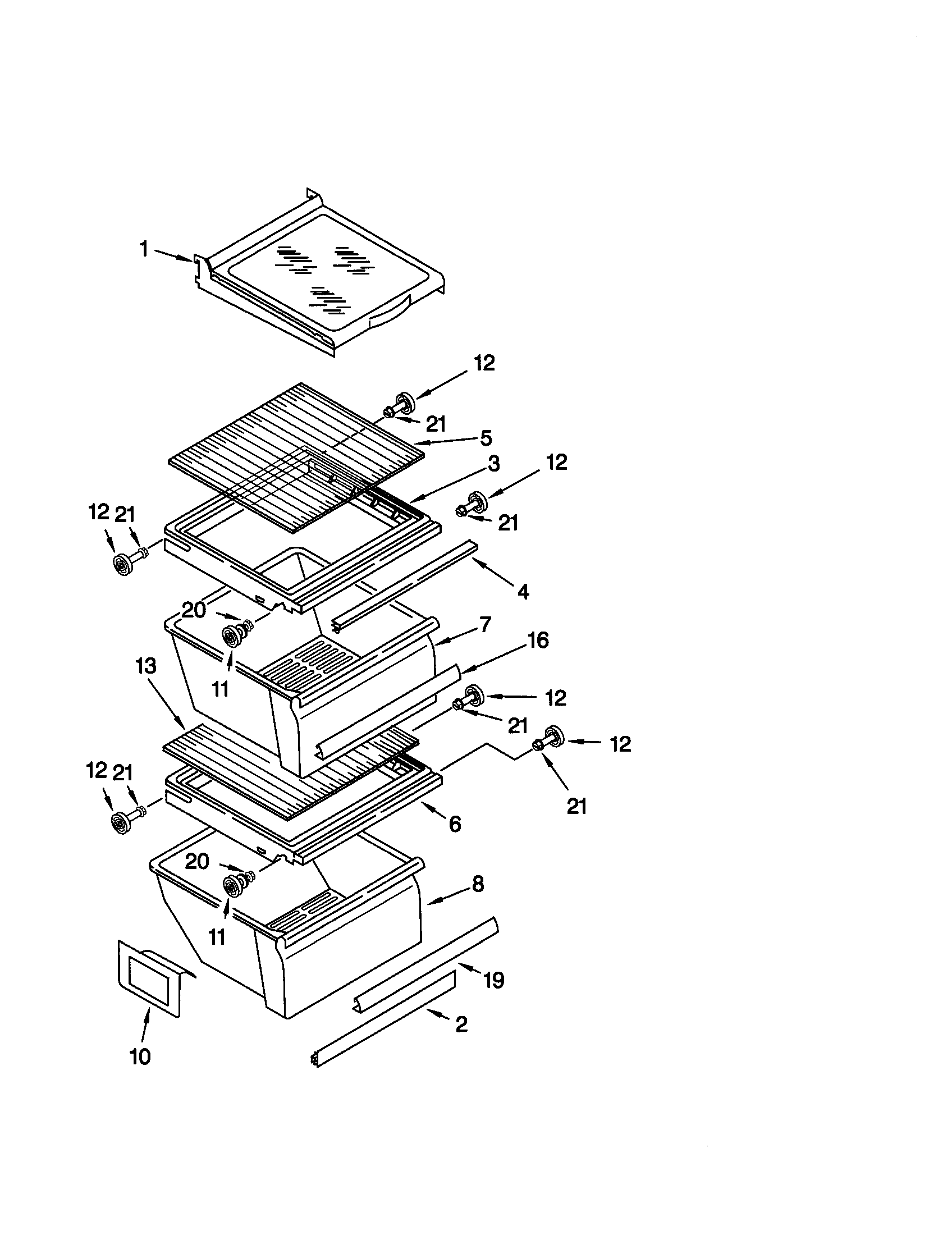 Kenmore 10650032003 refrigerator shelf diagram