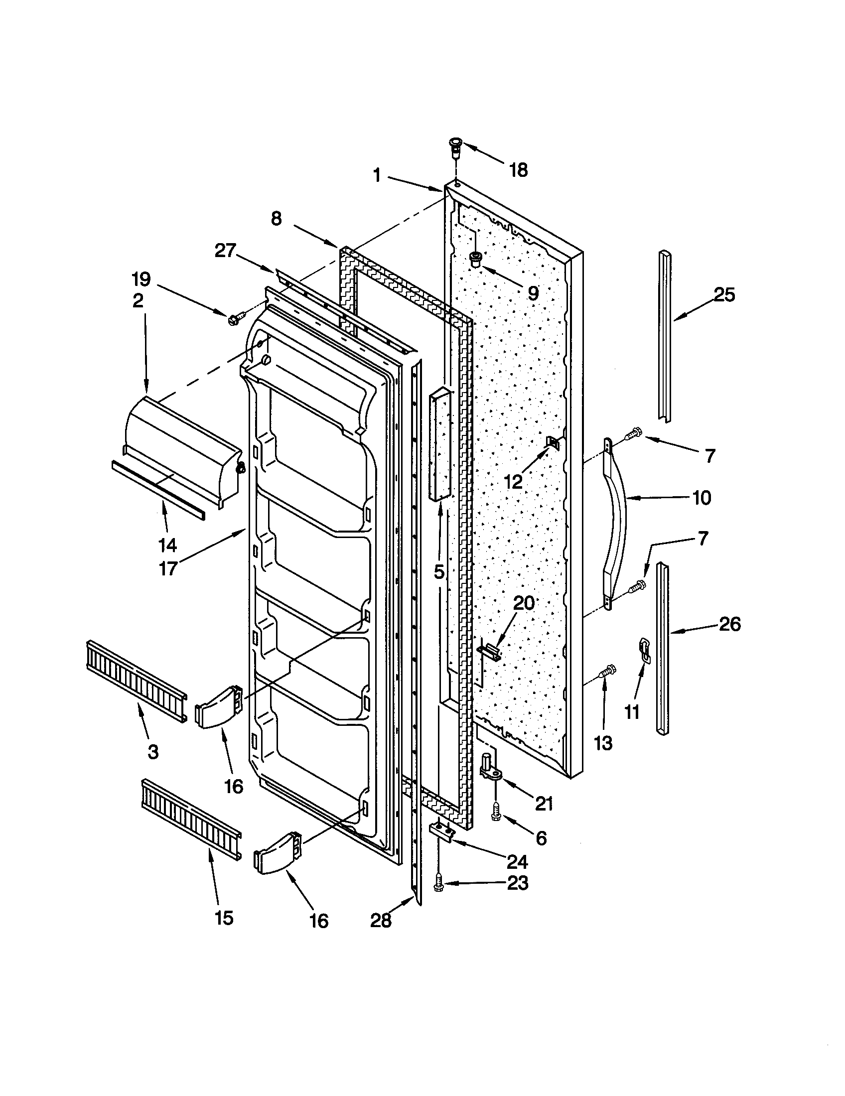 Kenmore 10650032003 refrigerator door diagram