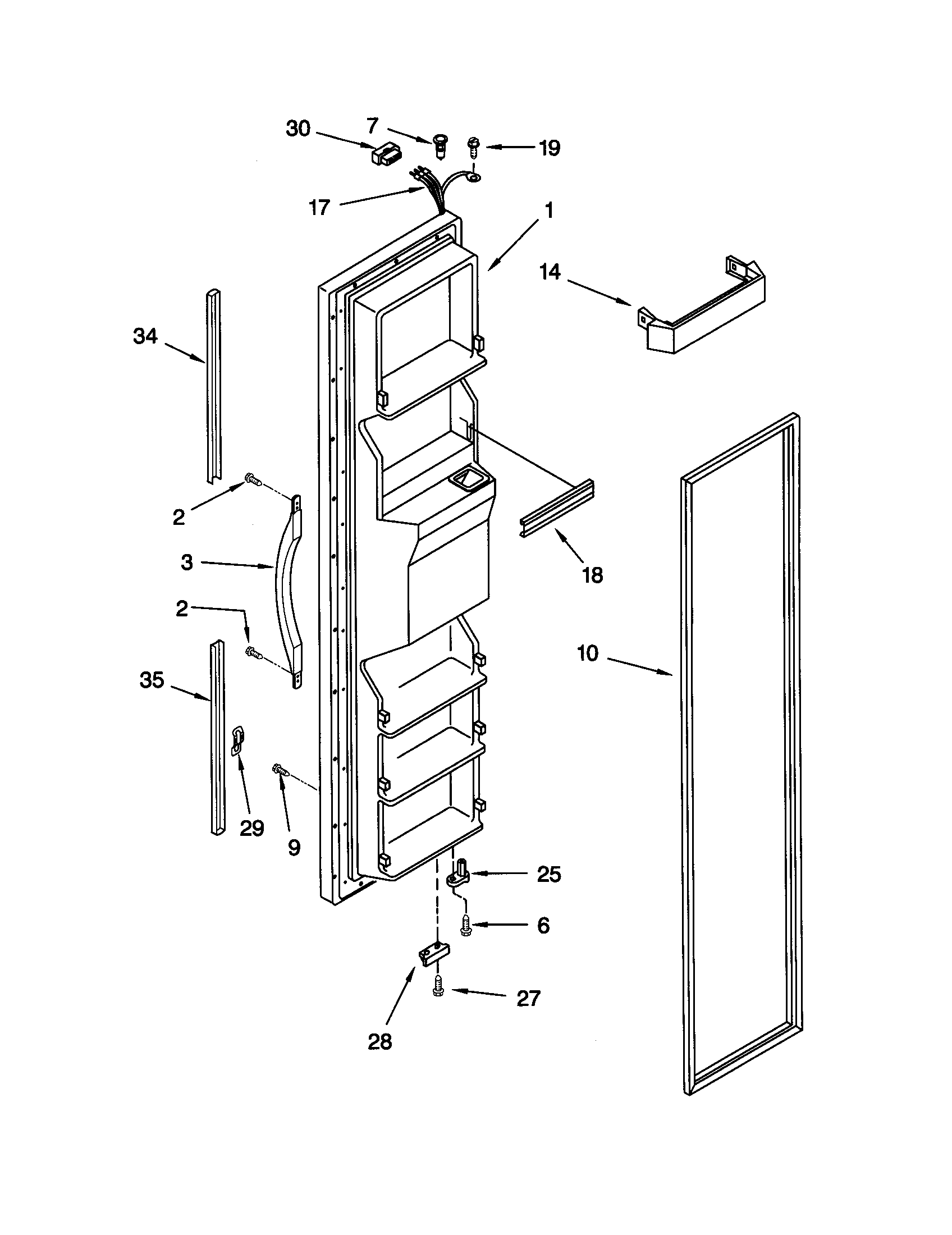 Kenmore 10650032003 freezer door diagram