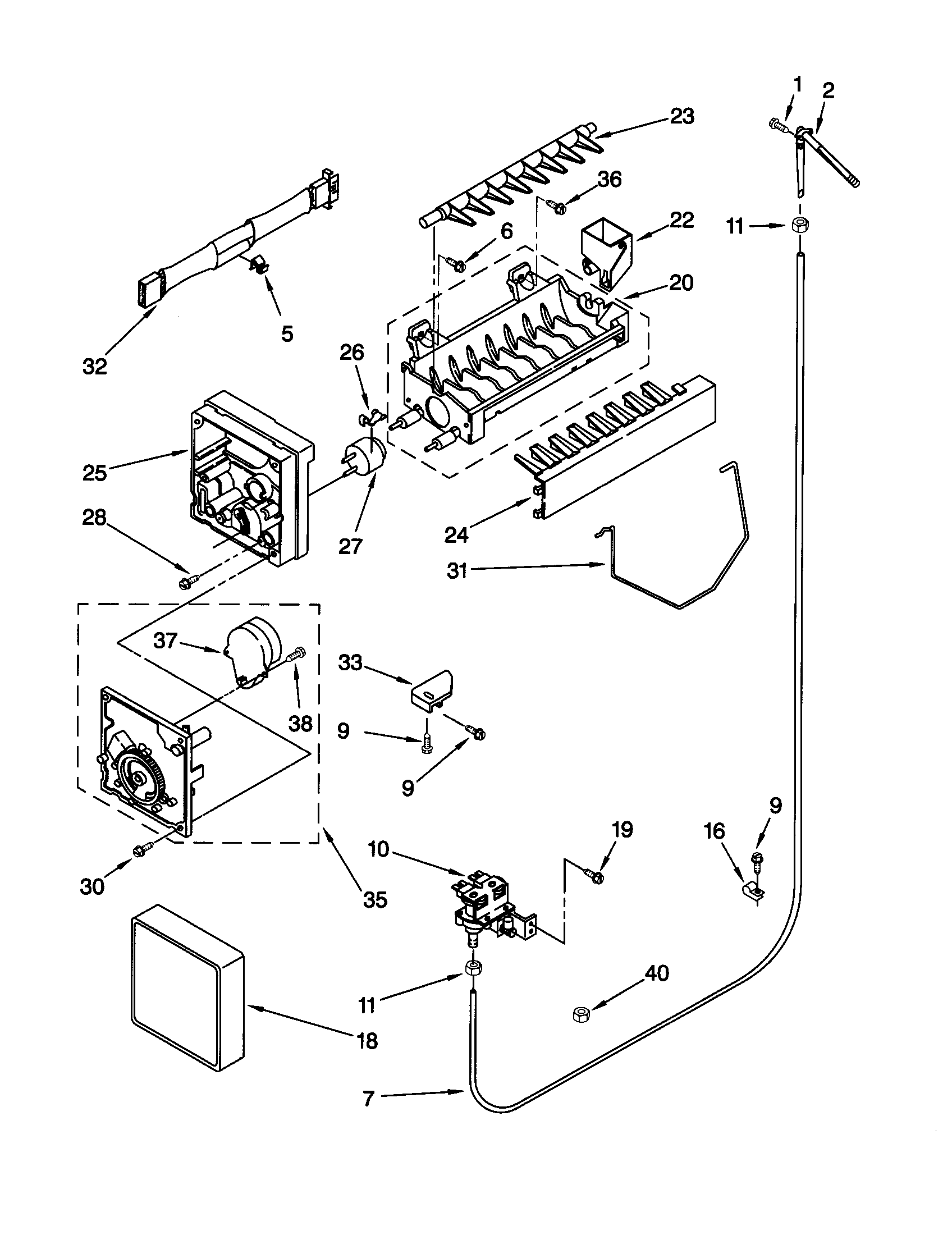 Kenmore 10650032003 icemaker diagram