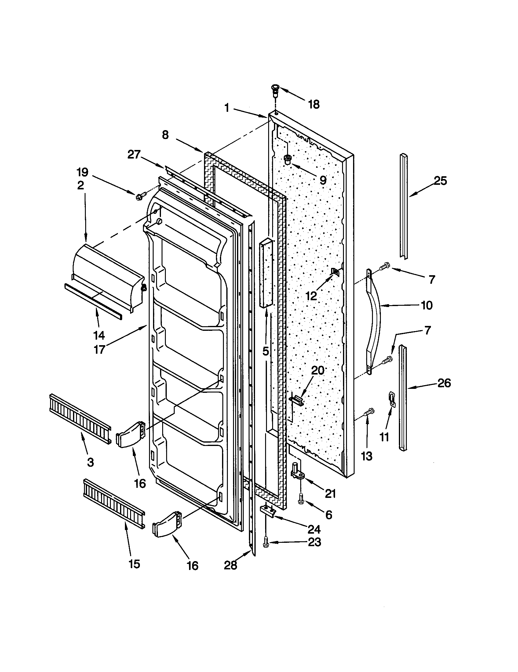 Kenmore 10650022003 refrigerator door diagram