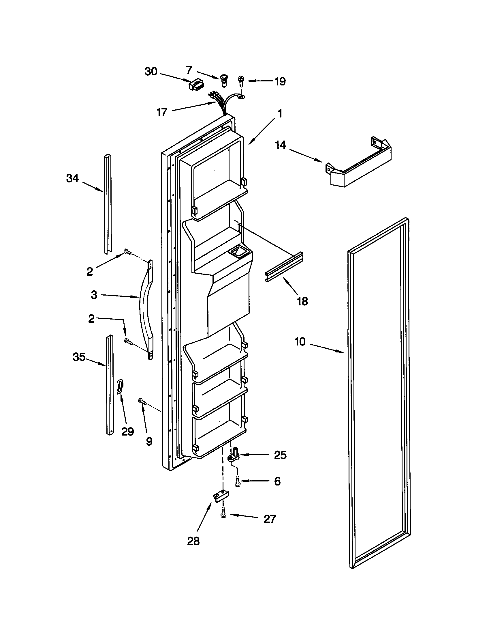 Kenmore 10650022003 freezer door diagram