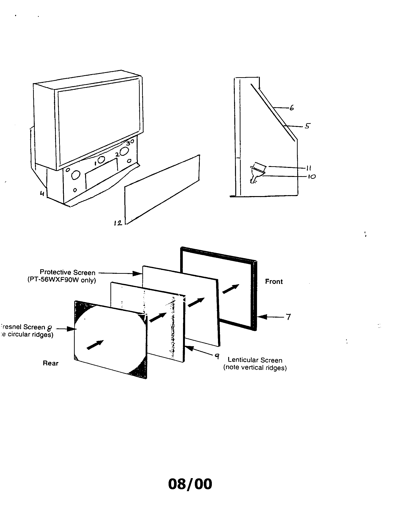 Panasonic PT-56WXF90W projection tv diagram