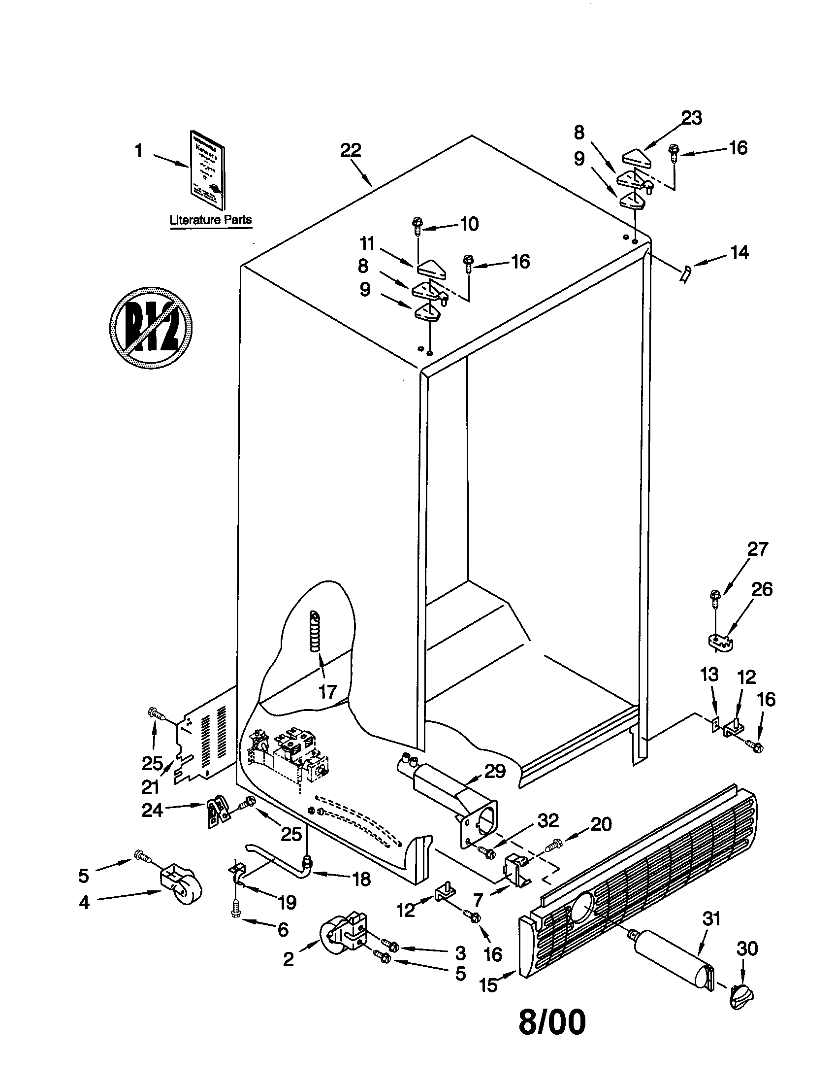 Kenmore 10659085893 cabinet diagram