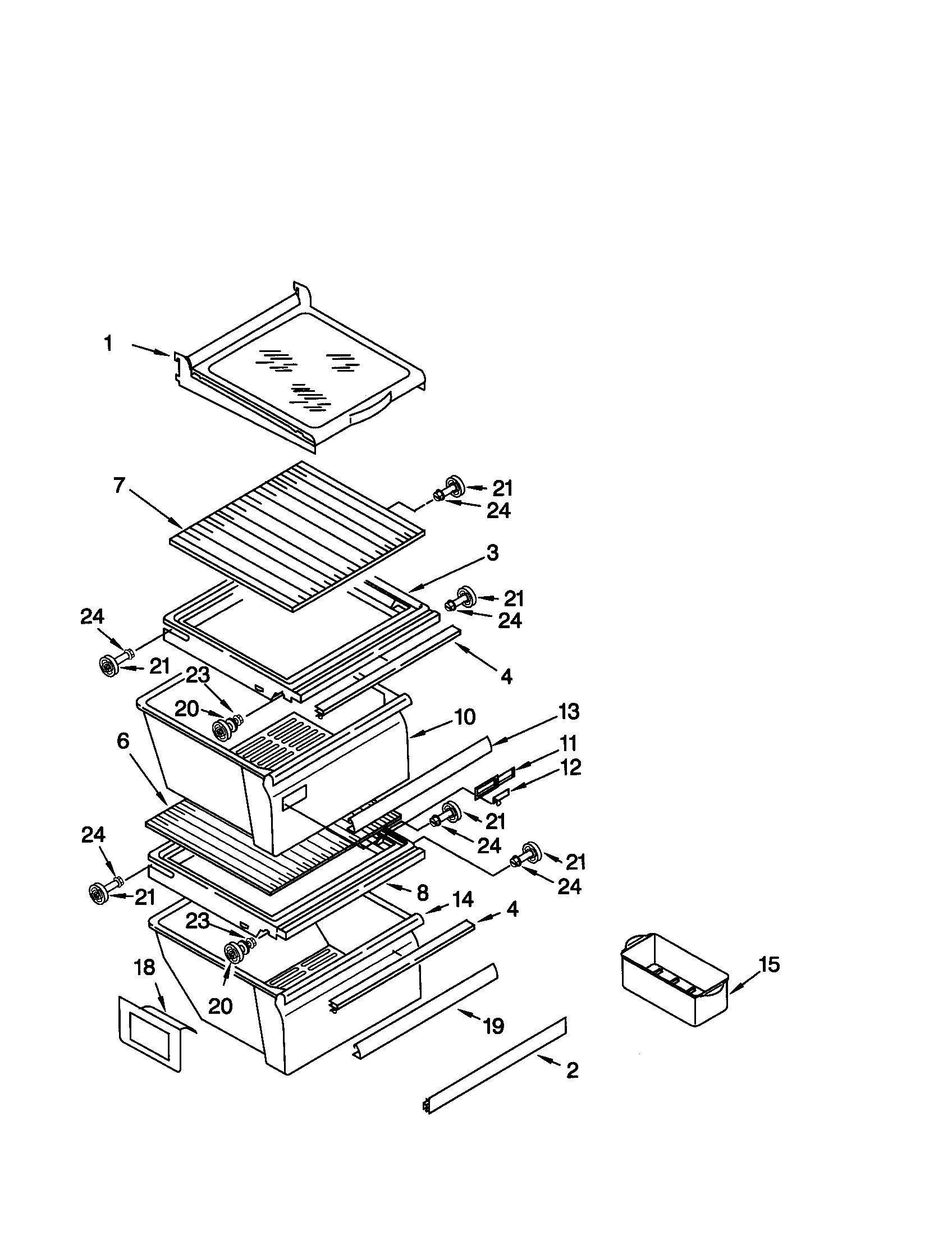 Kenmore 10659085893 refrigerator shelf diagram