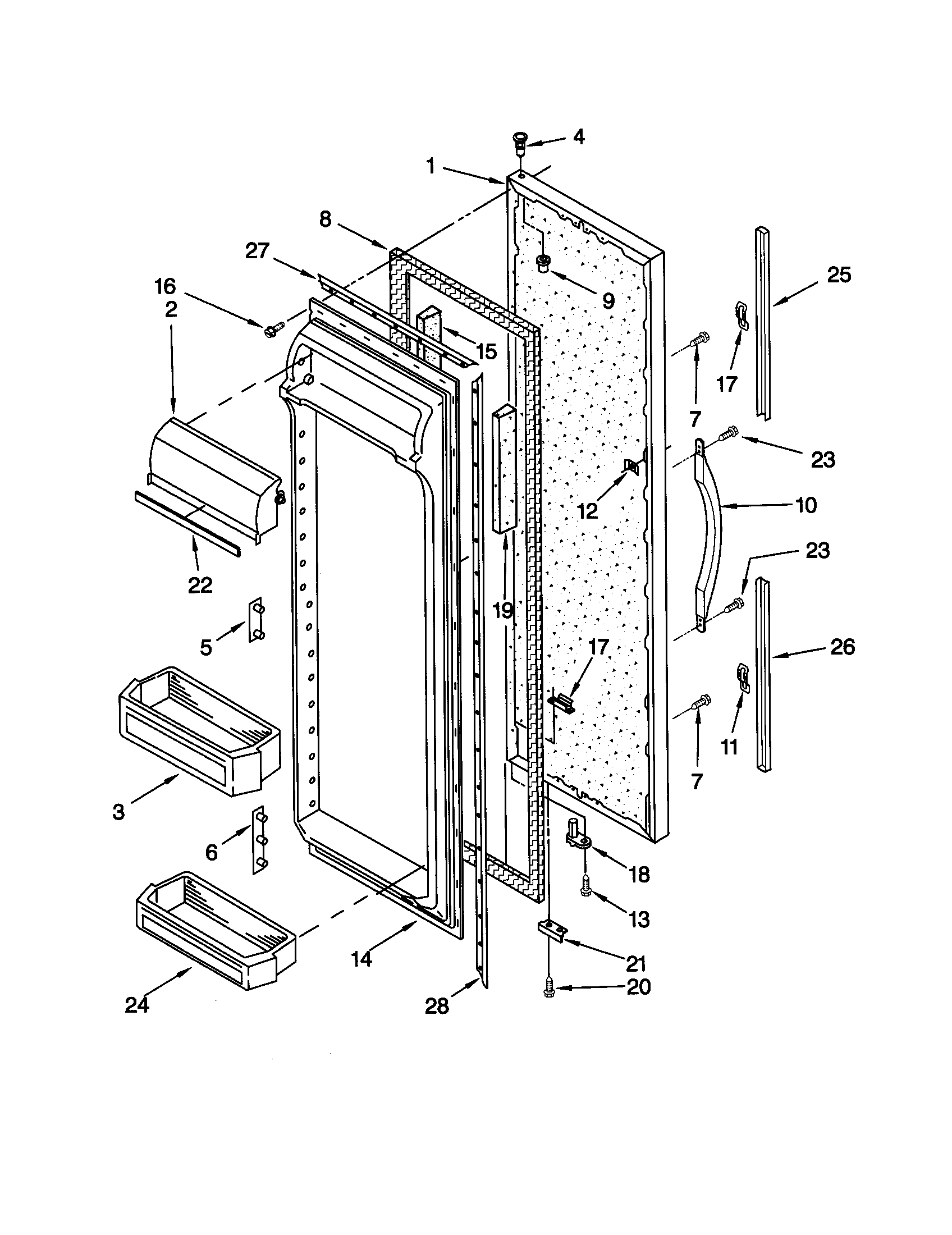 Kenmore 10659085893 refrigerator door diagram