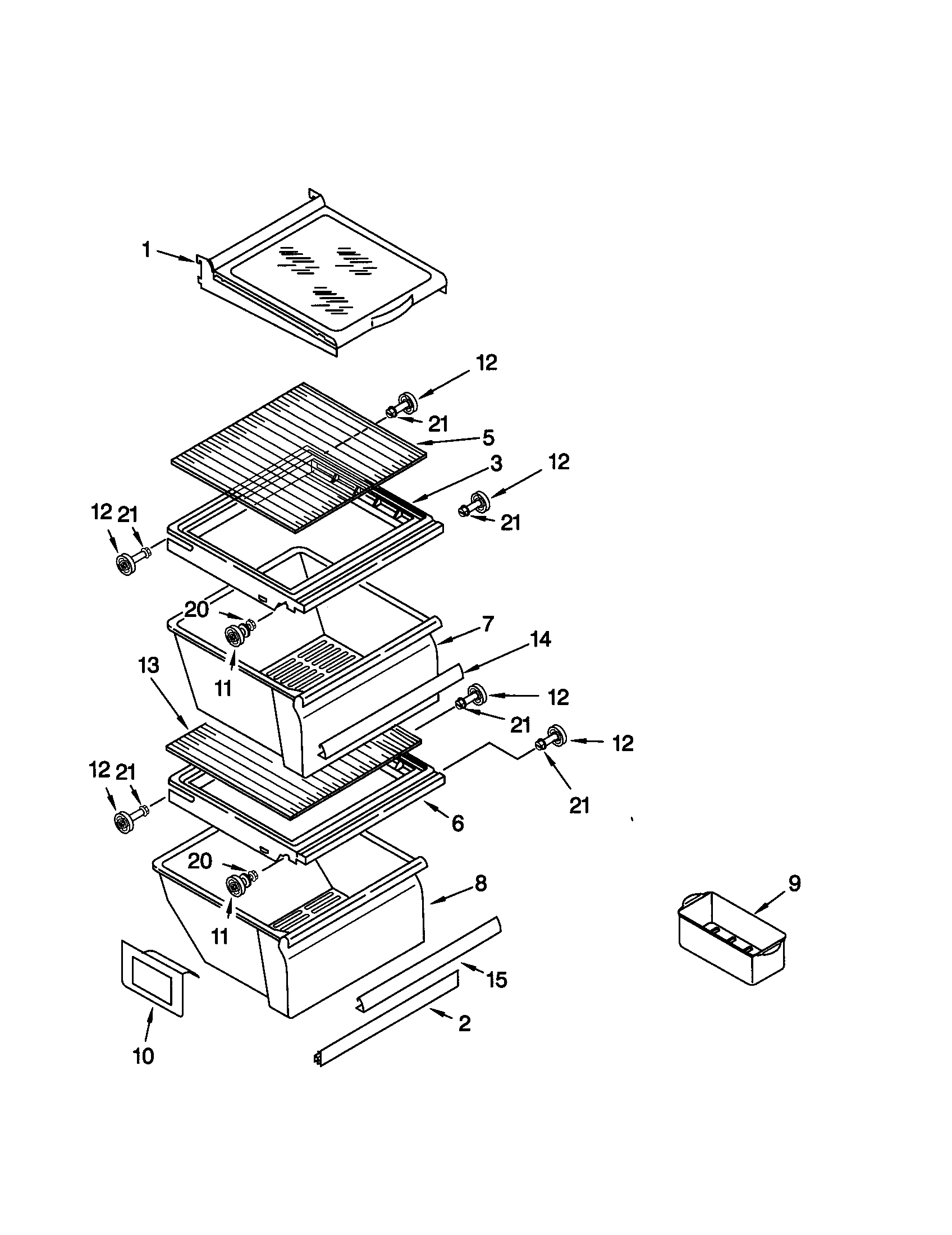 Kenmore 10648067893 refrigerator shelf diagram