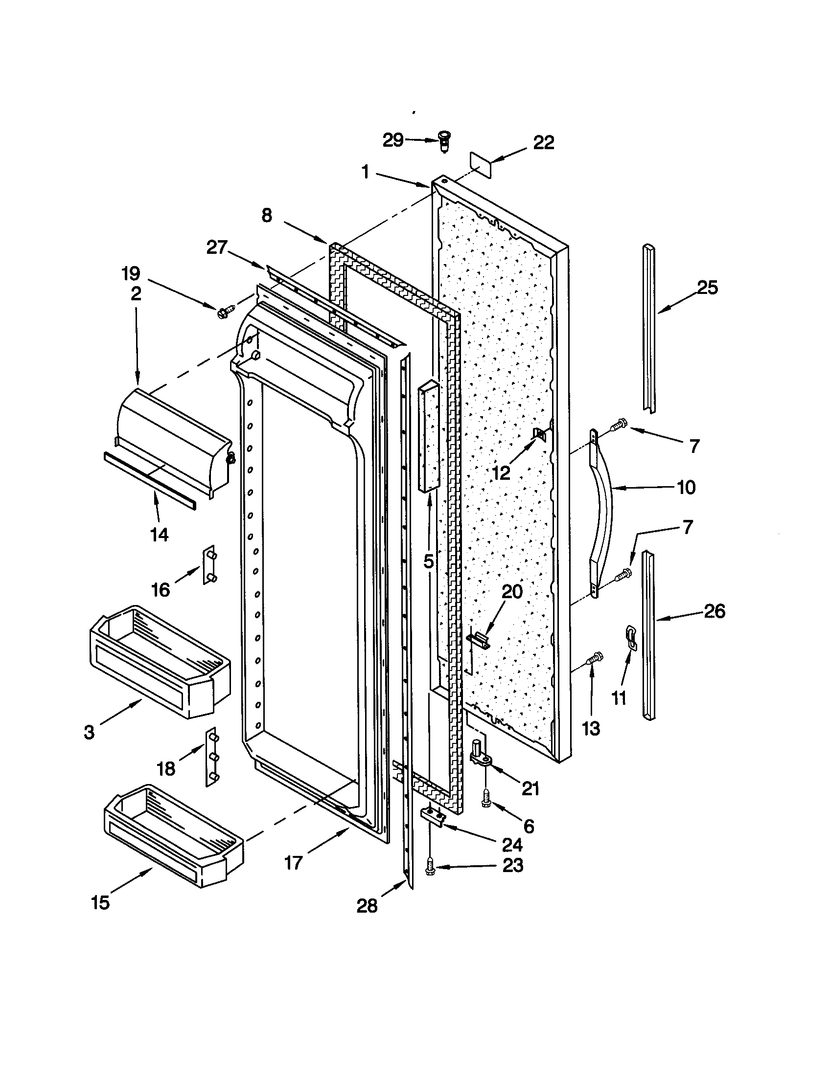 Kenmore 10648067893 refrigerator door diagram