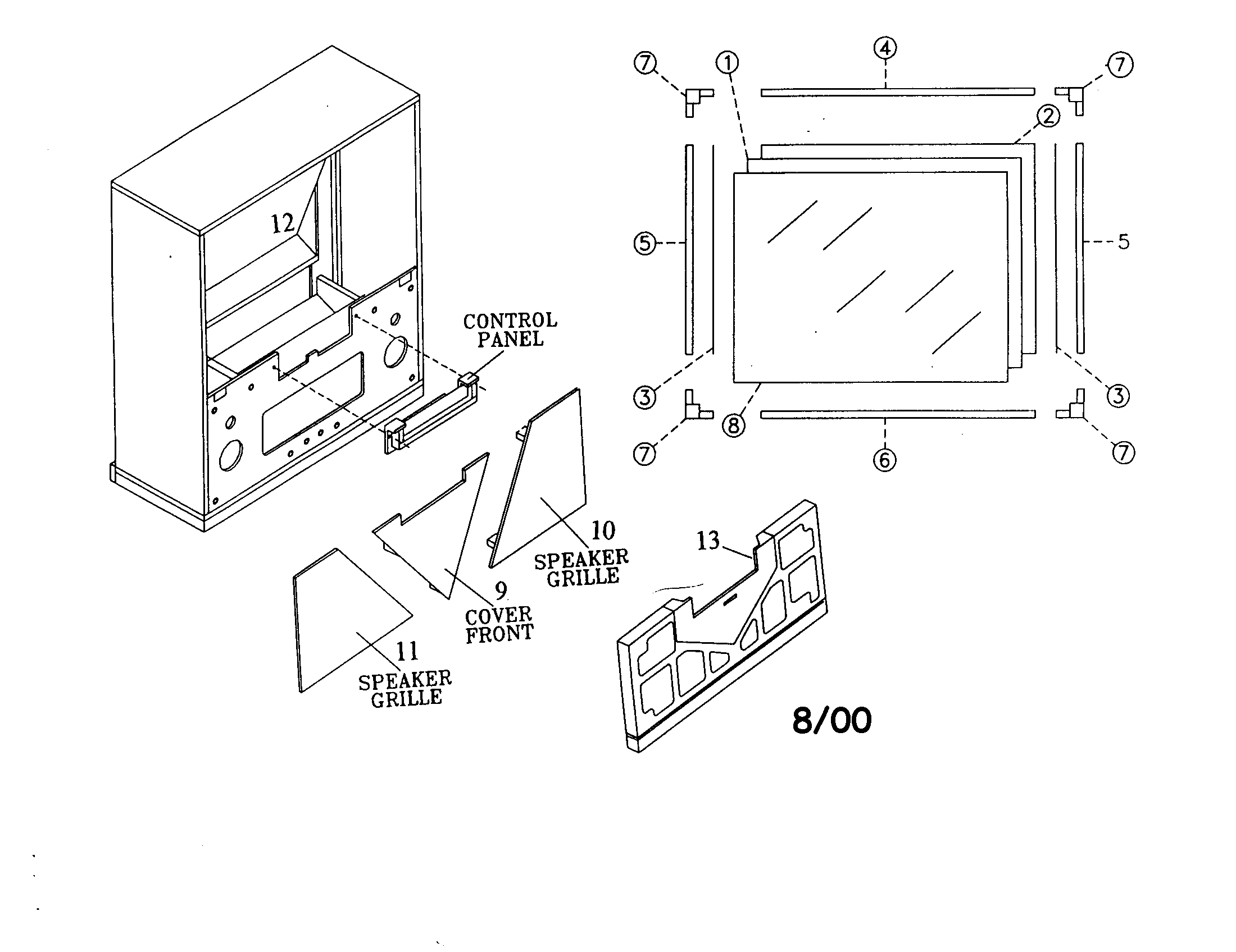 Mitsubishi WS-55905 projection tv diagram