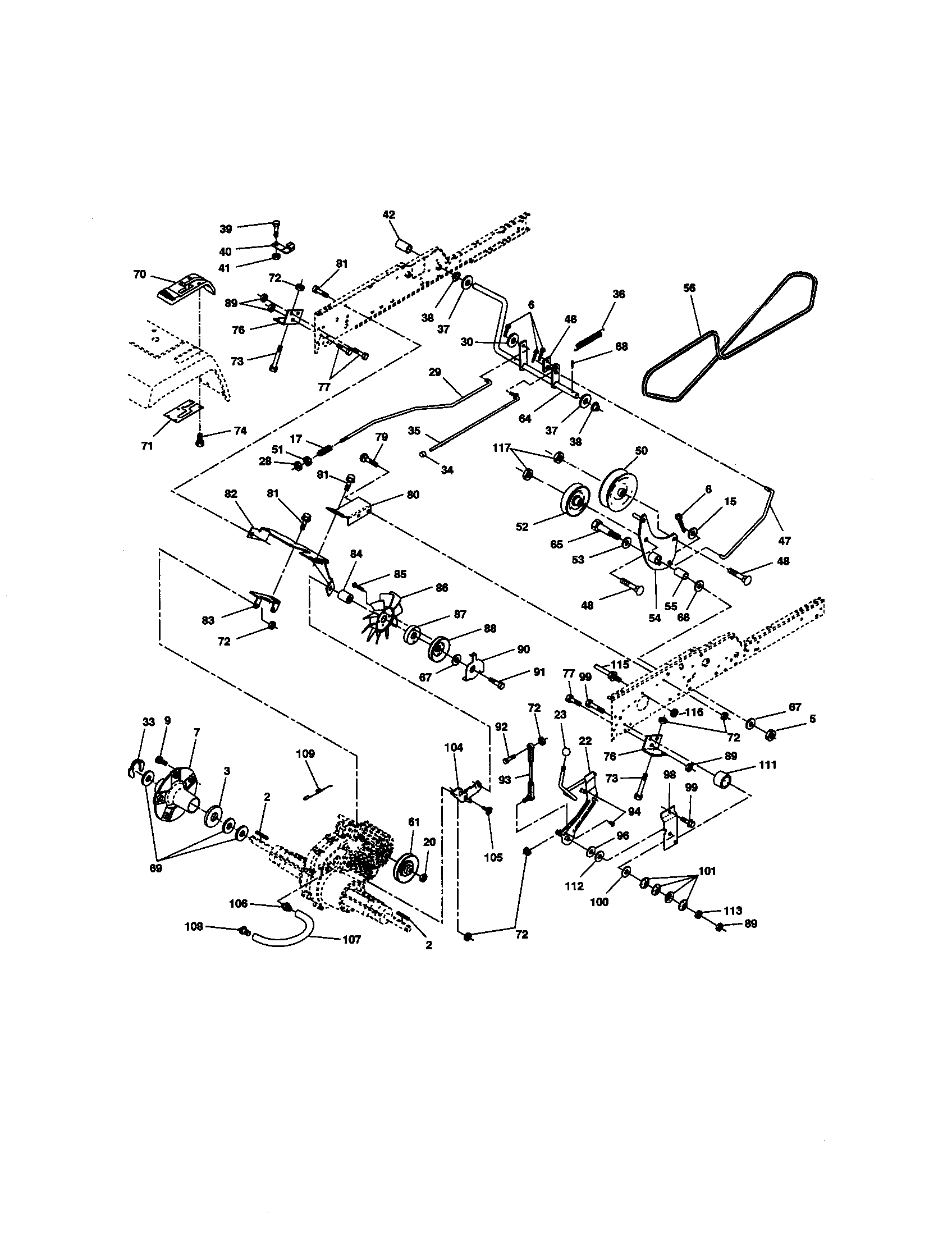 Craftsman 9172734401 ground drive diagram