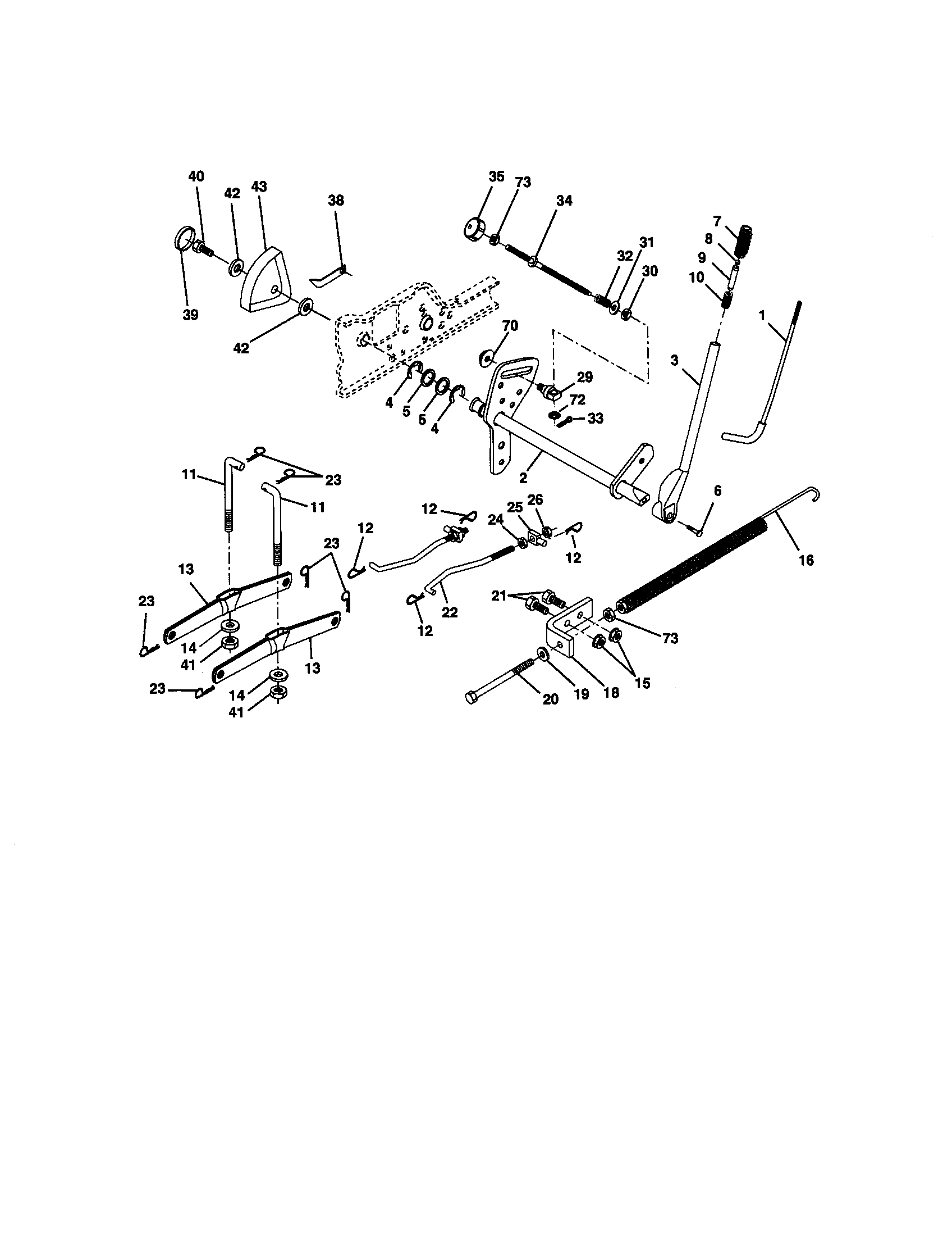 Craftsman 9172734401 lift assembly diagram
