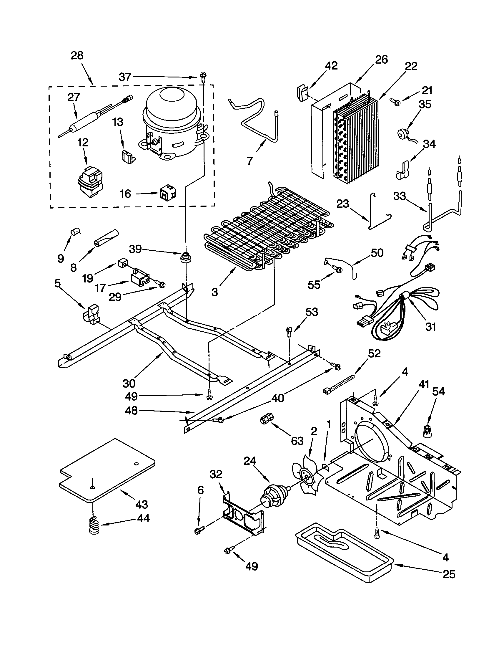 KitchenAid KSRE27FHWH01 unit diagram
