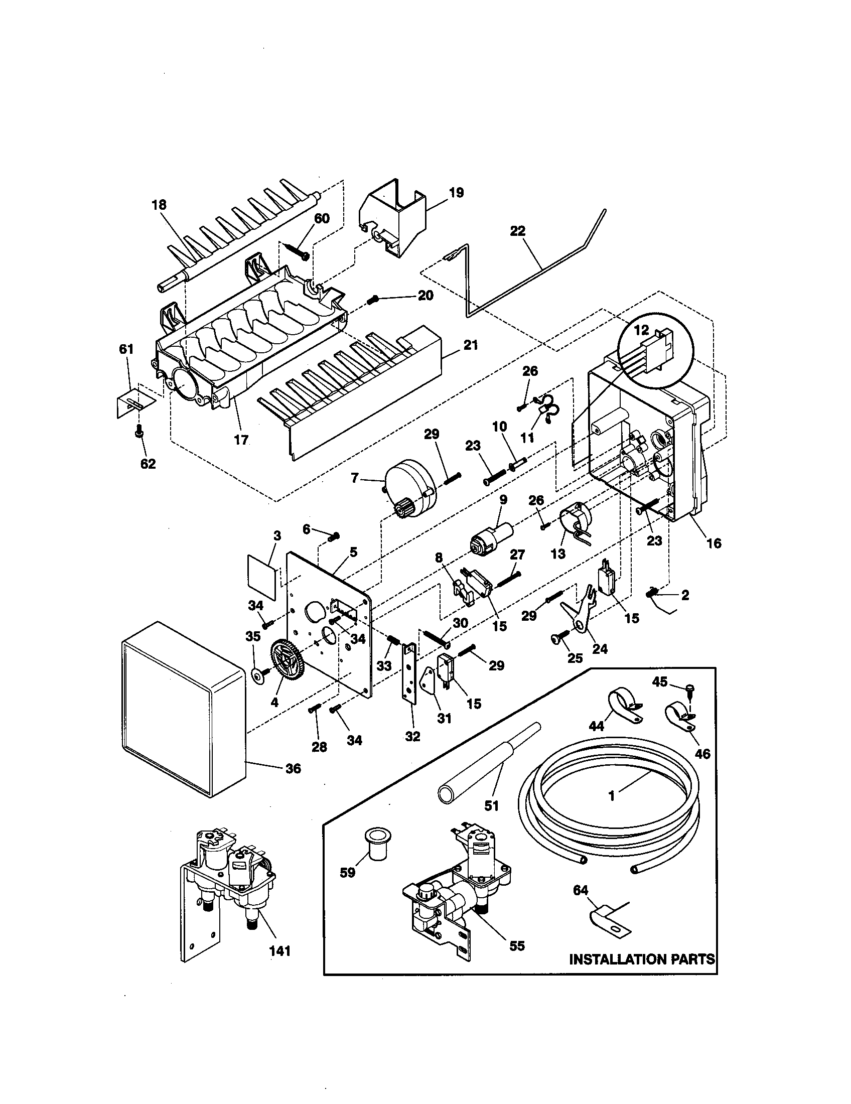 Kenmore 25358087899 ice maker diagram