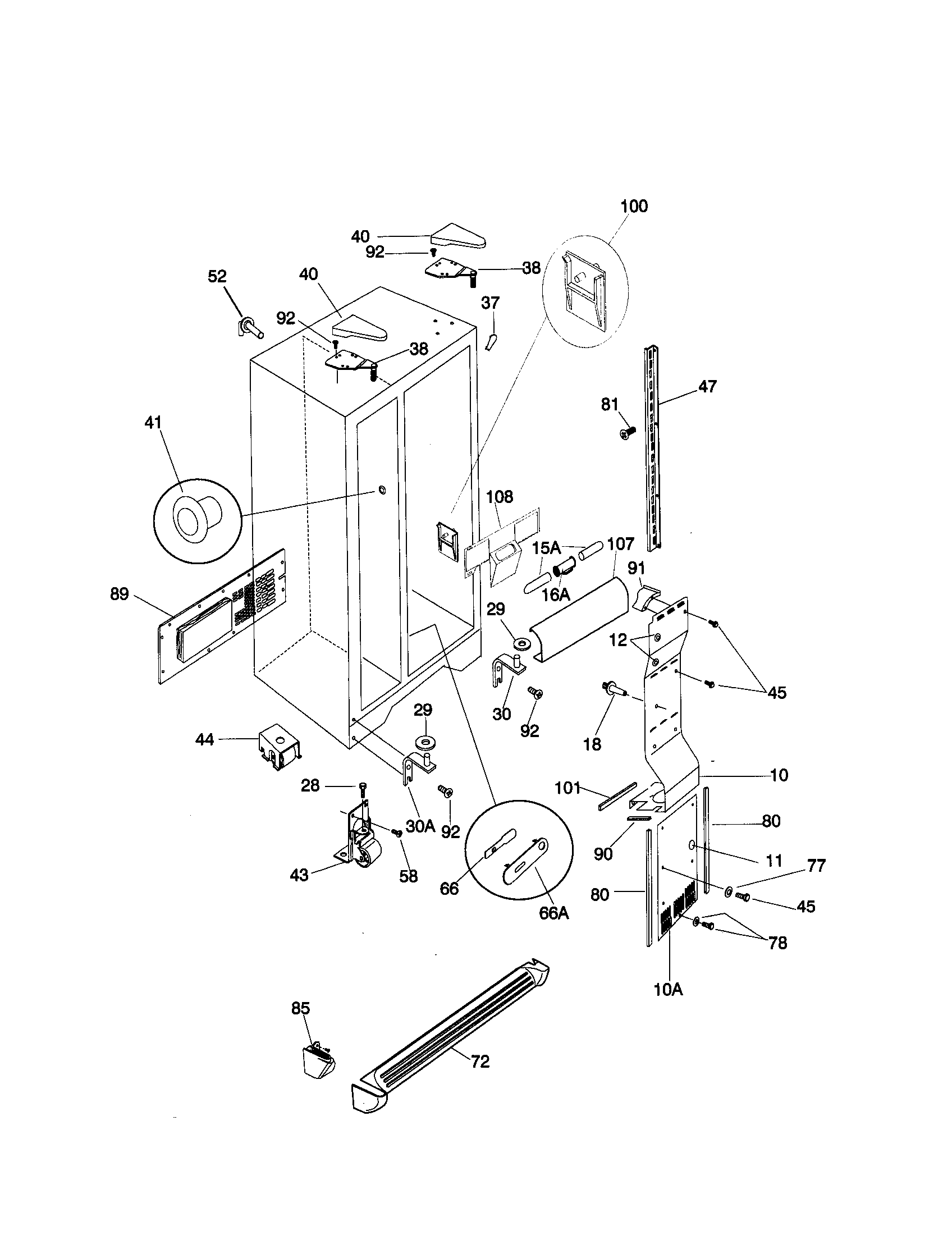 Kenmore 25350684000 cabinet diagram
