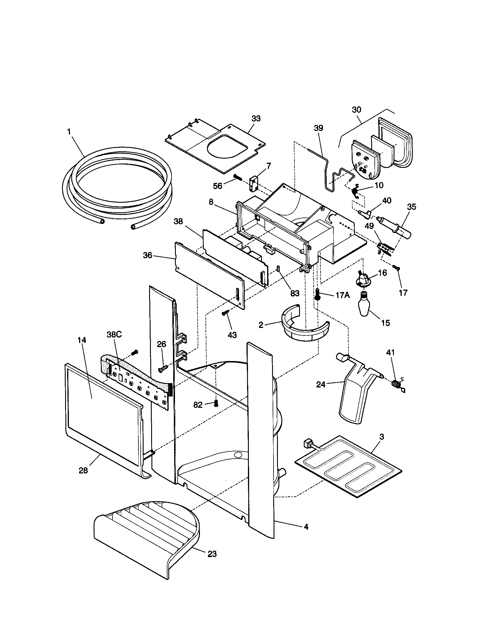 Kenmore 25350684000 ice dispenser diagram