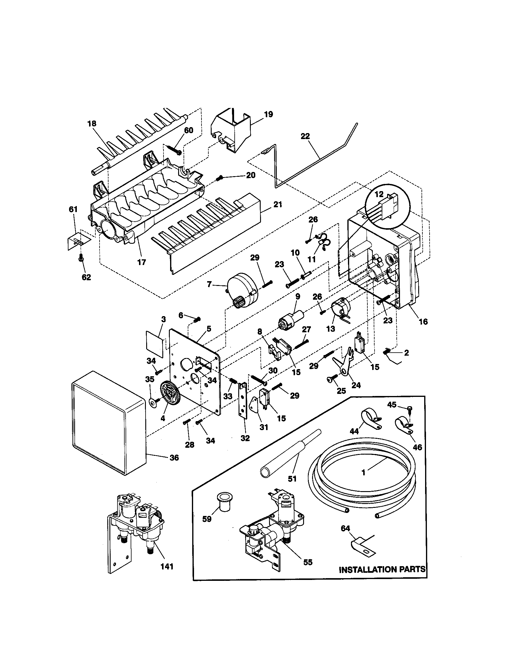 Kenmore 25350684000 ice maker diagram