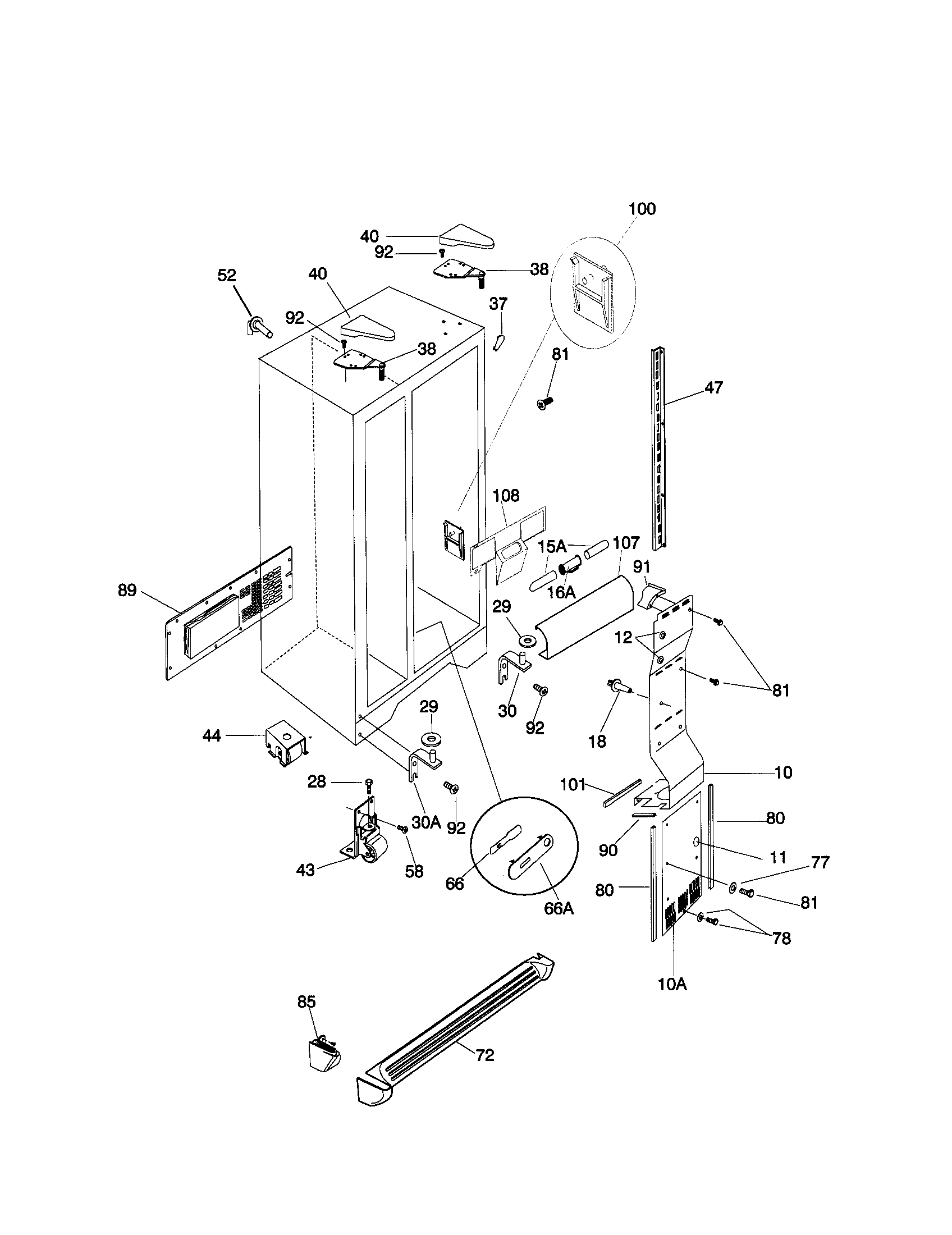 Kenmore 25359689993 cabinet diagram