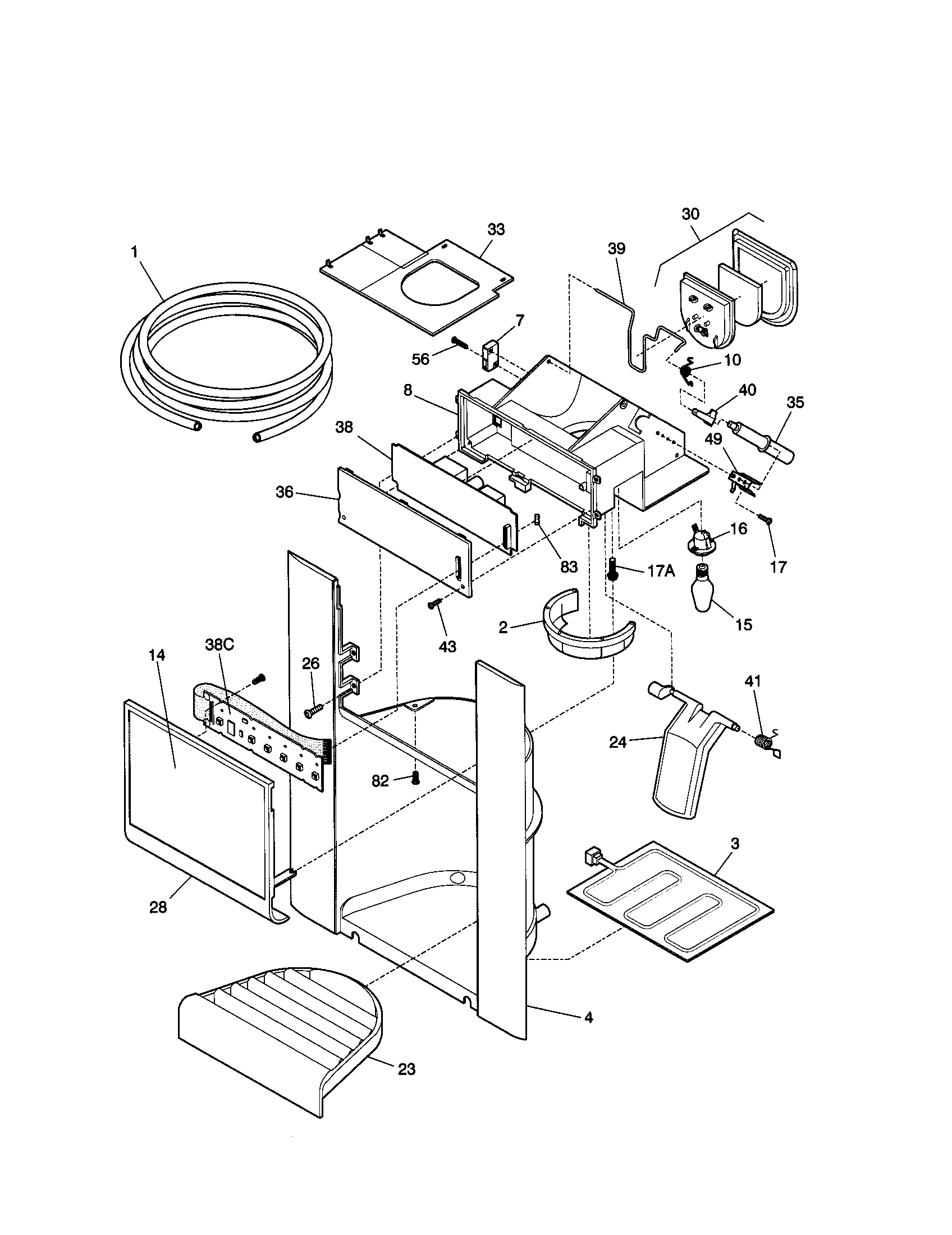 Kenmore 25359689993 dispenser diagram