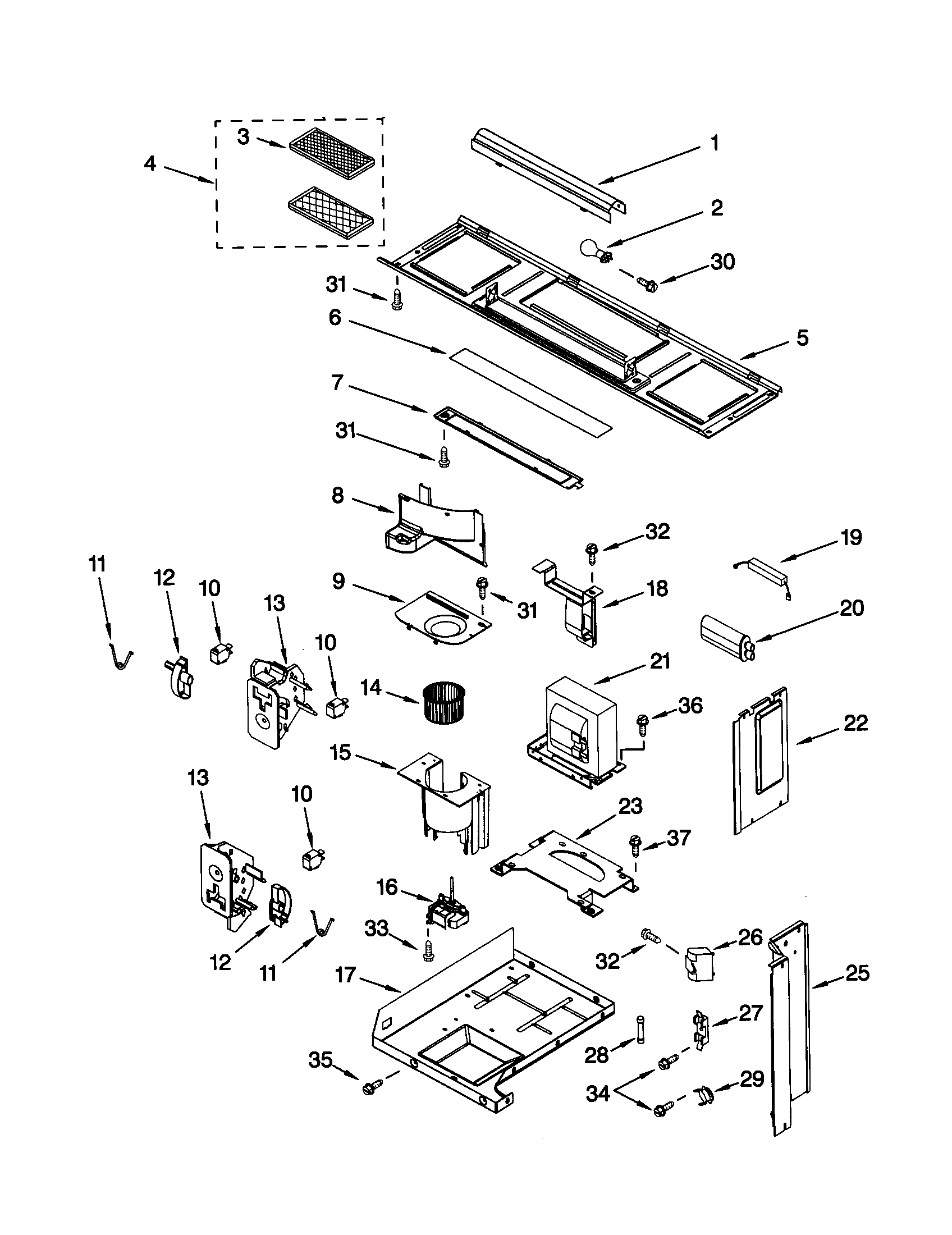 Kenmore 66560659000 interior and ventilation diagram