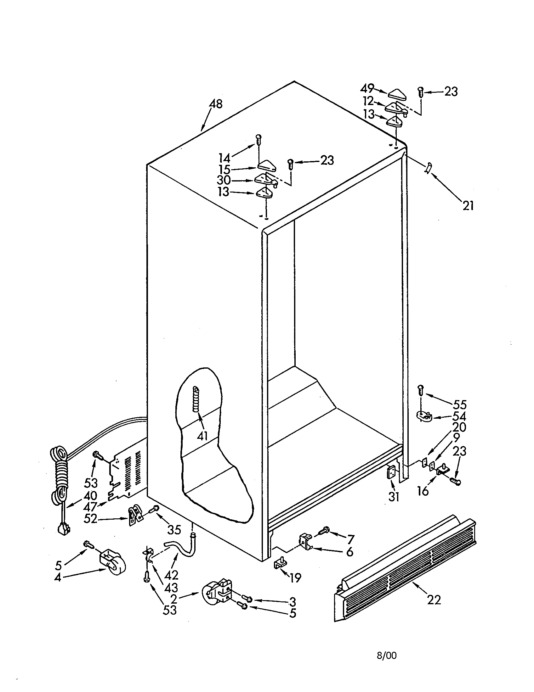 Whirlpool ED25PWXAN01 cabinet diagram