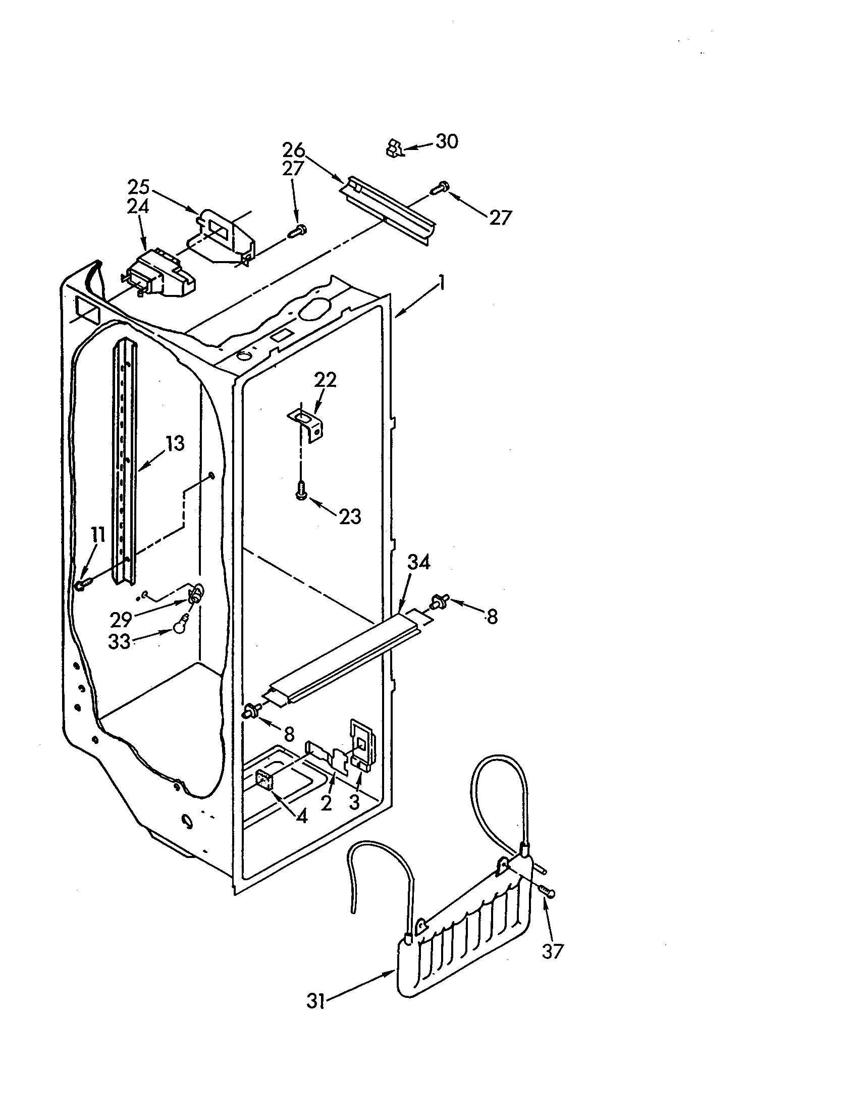 Whirlpool ED25PWXAN01 refrigerator liner diagram