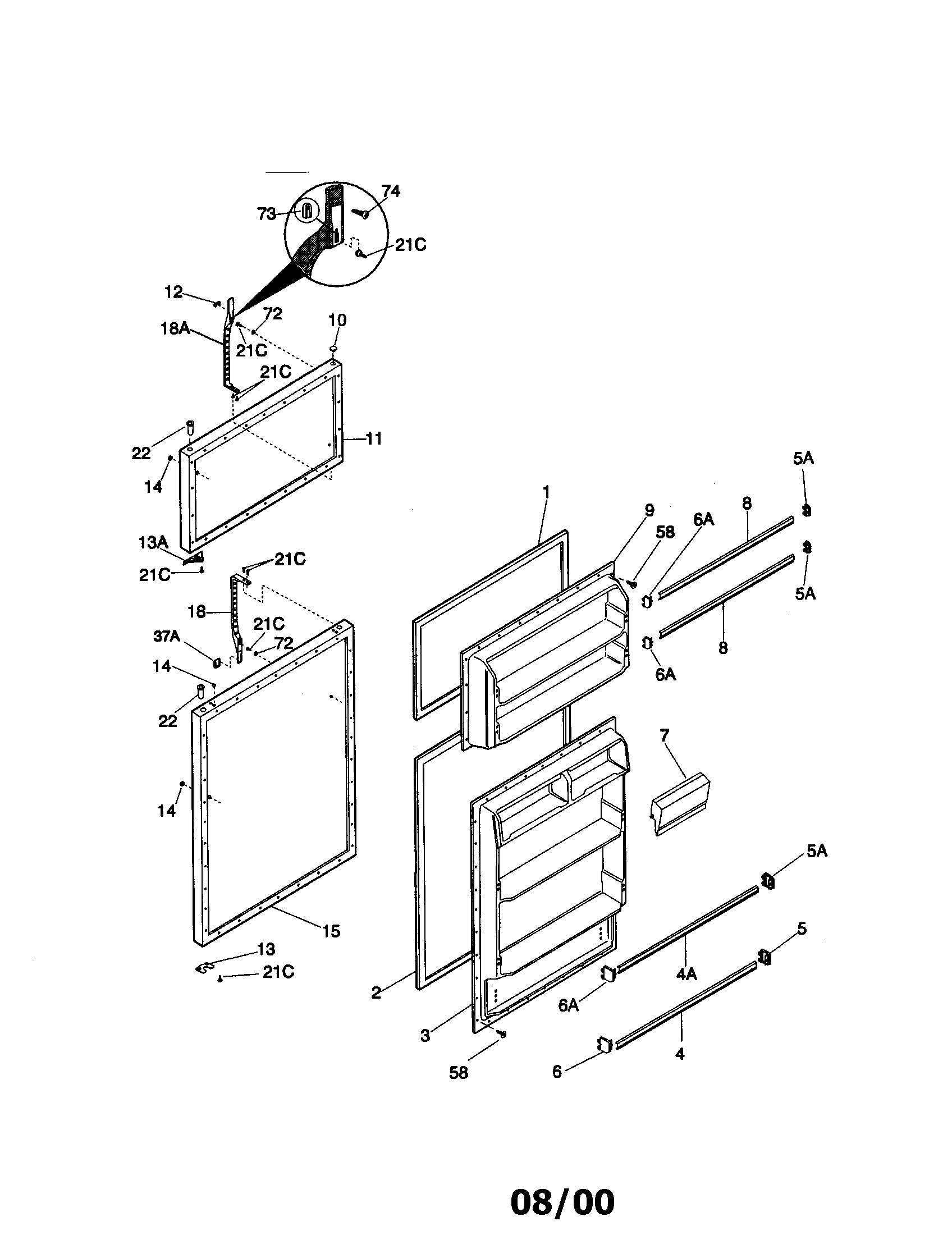 Kenmore 25338307894 door diagram