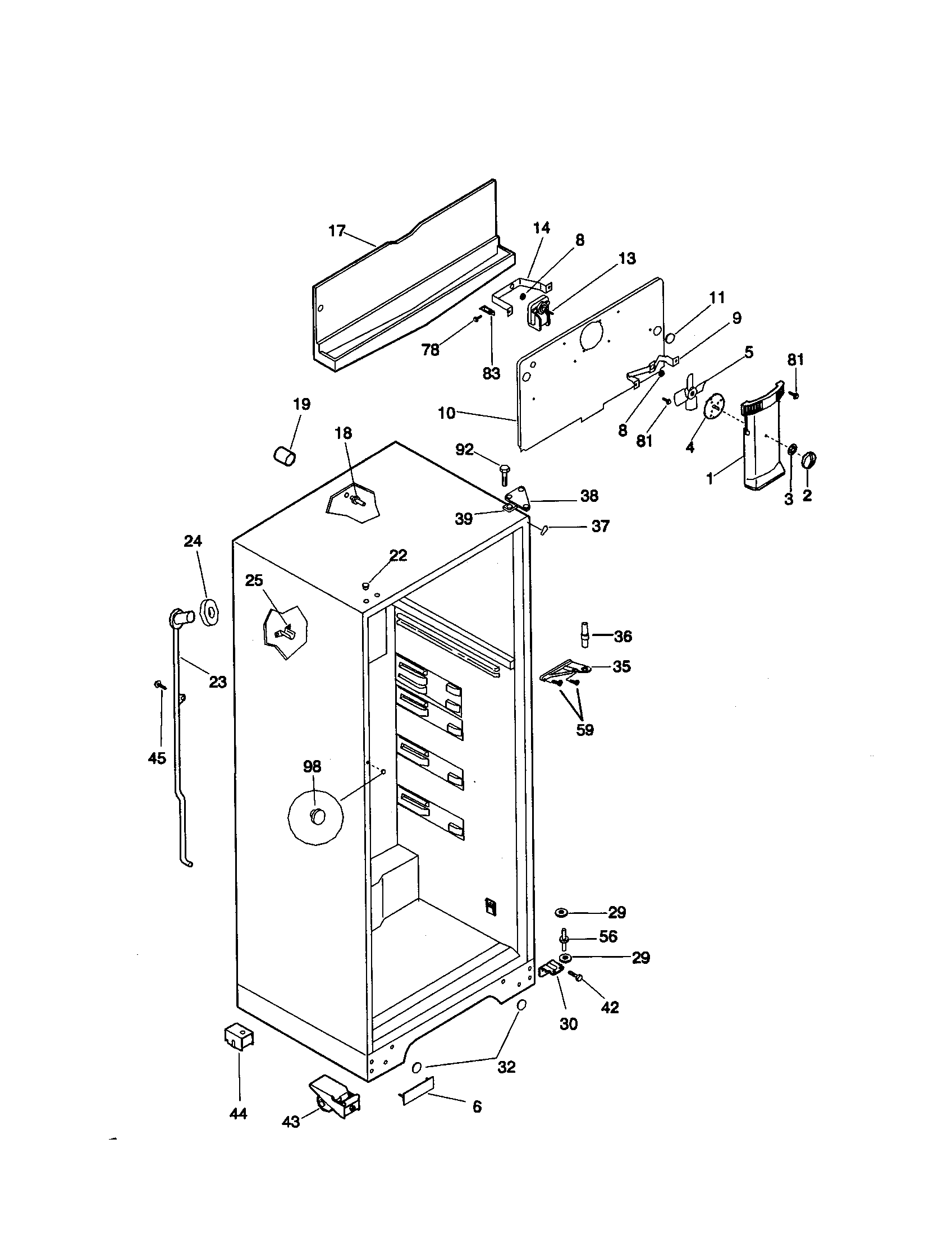 Kenmore 25338307894 cabinet diagram
