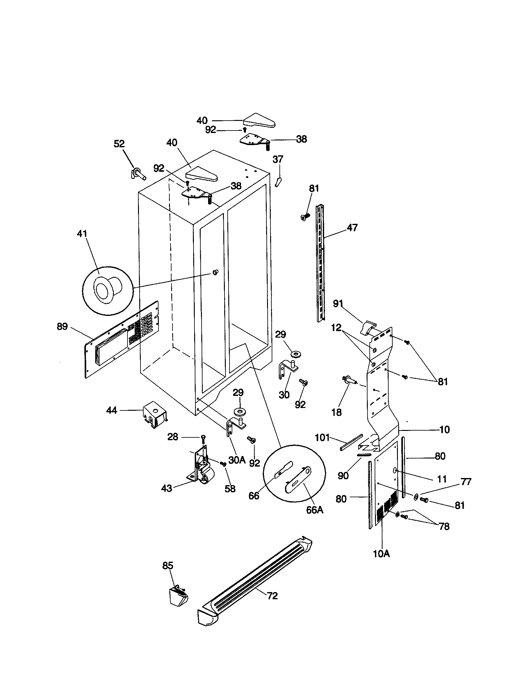 Kenmore 2535808789A cabinet diagram