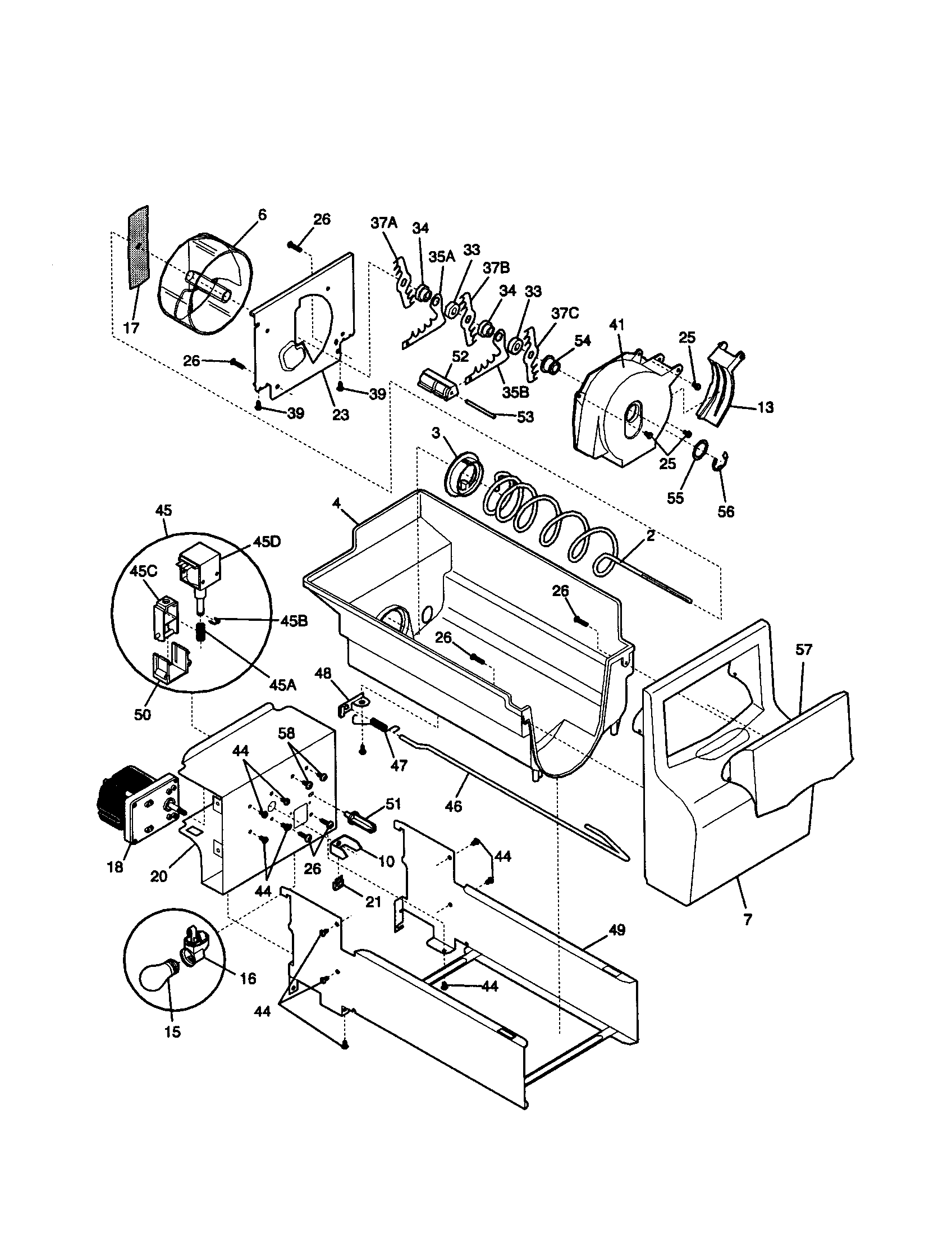 Kenmore 2535808789A ice container diagram