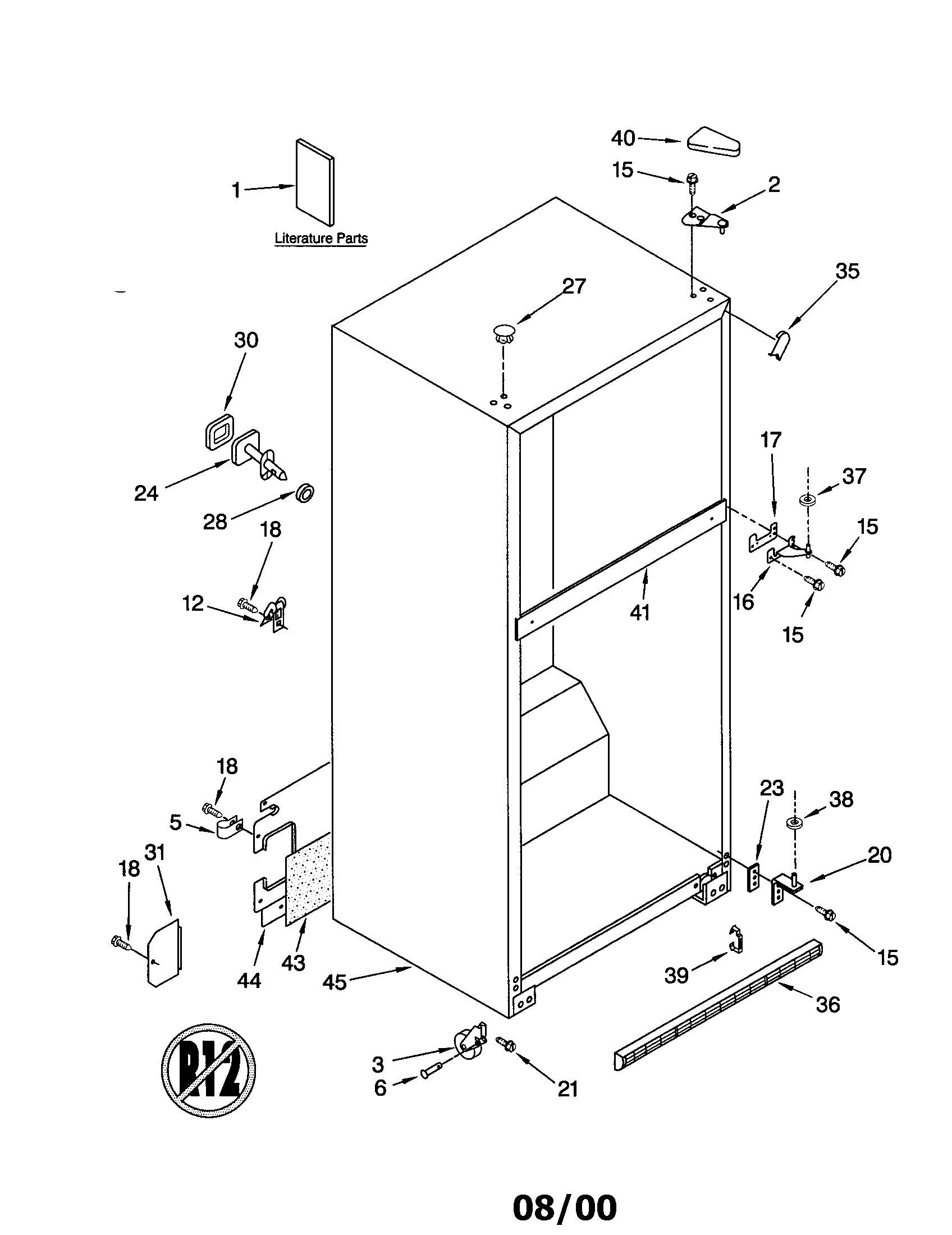 Whirlpool ET18LKXHN00 cabinet diagram