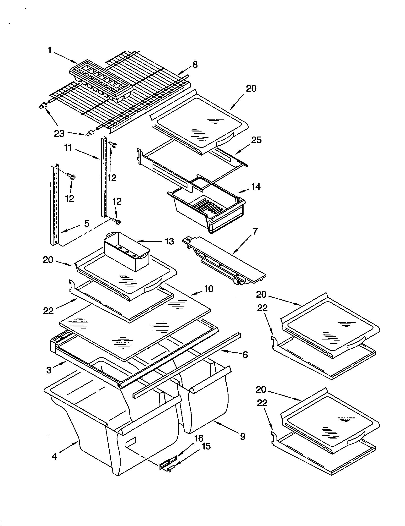 Whirlpool ET18LKXHN00 shelf diagram