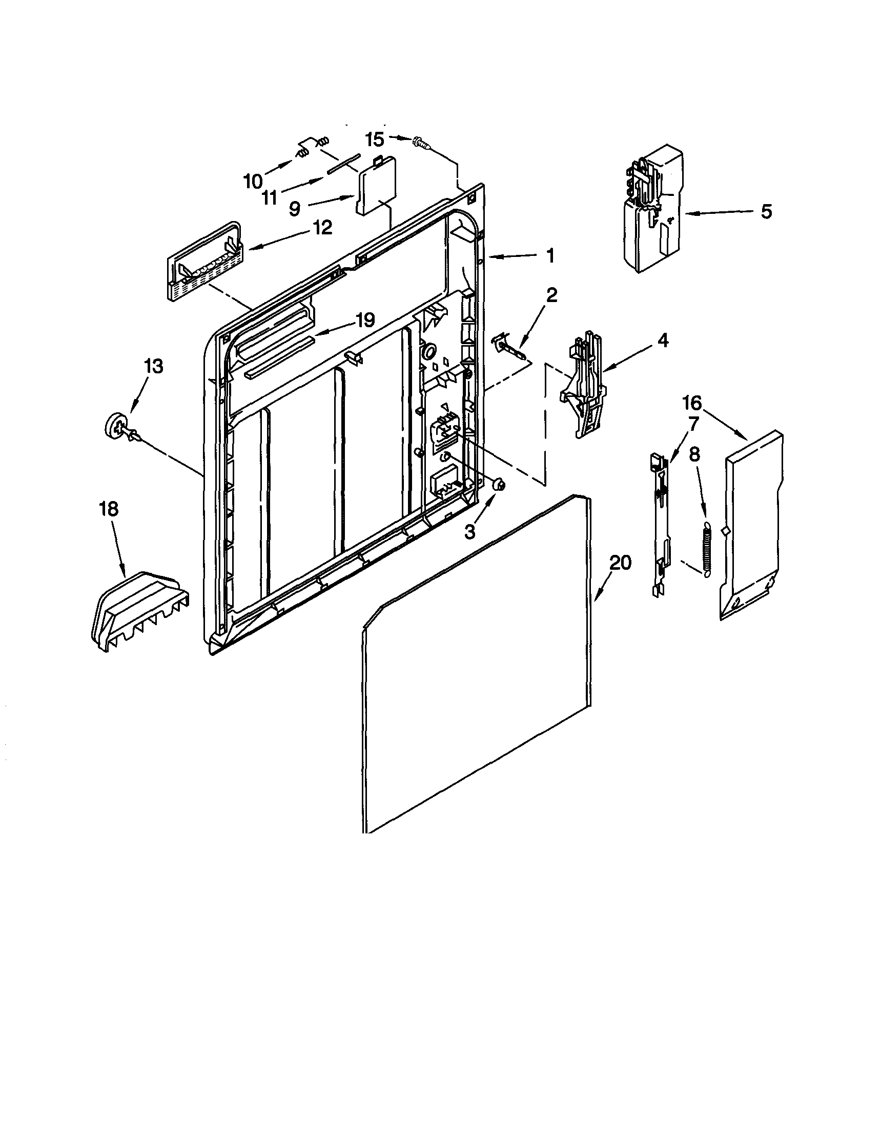 Kenmore 66515829000 inner door diagram