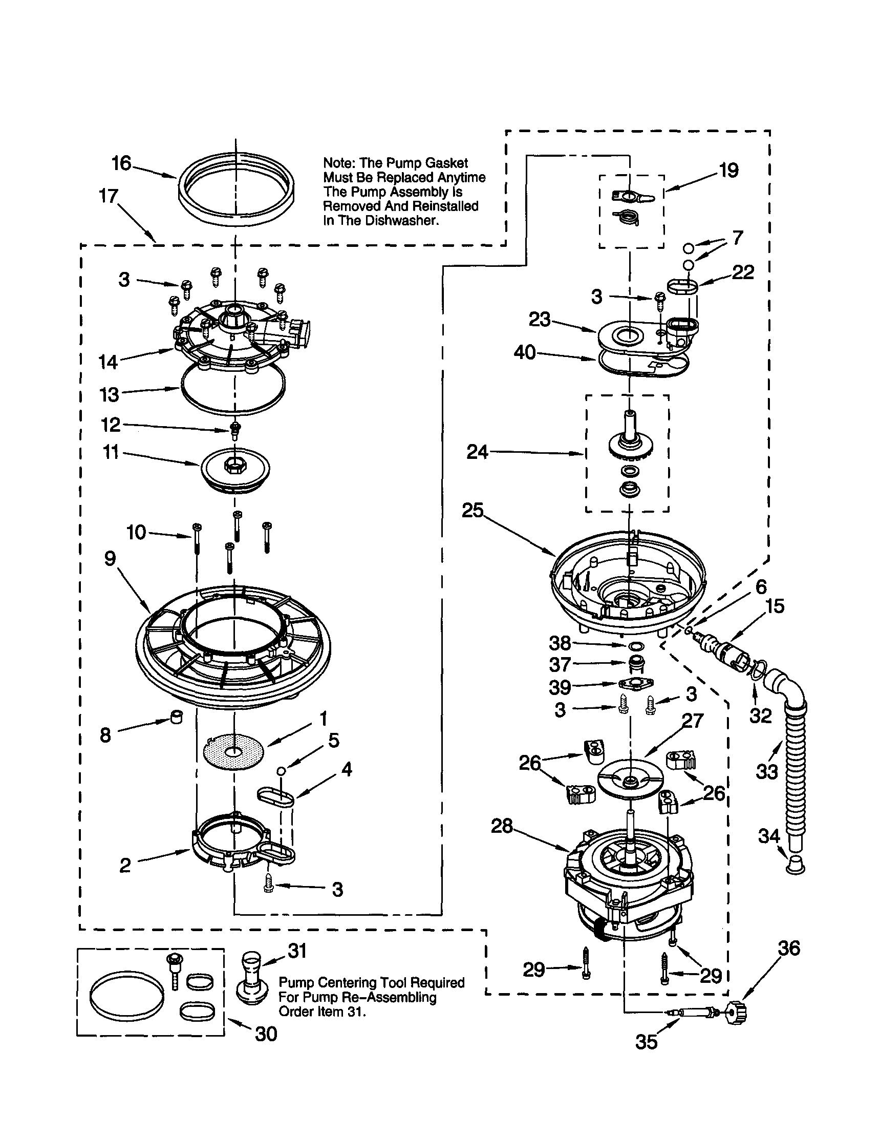 Kenmore 66515829000 pump and motor diagram