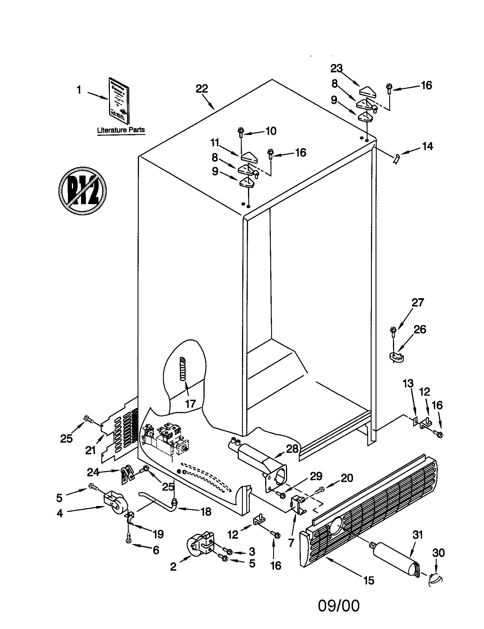 Kenmore 10650567992 cabinet diagram