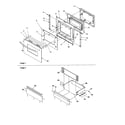 Amana ARG7800WW-P1143355NWW oven door and storage door diagram