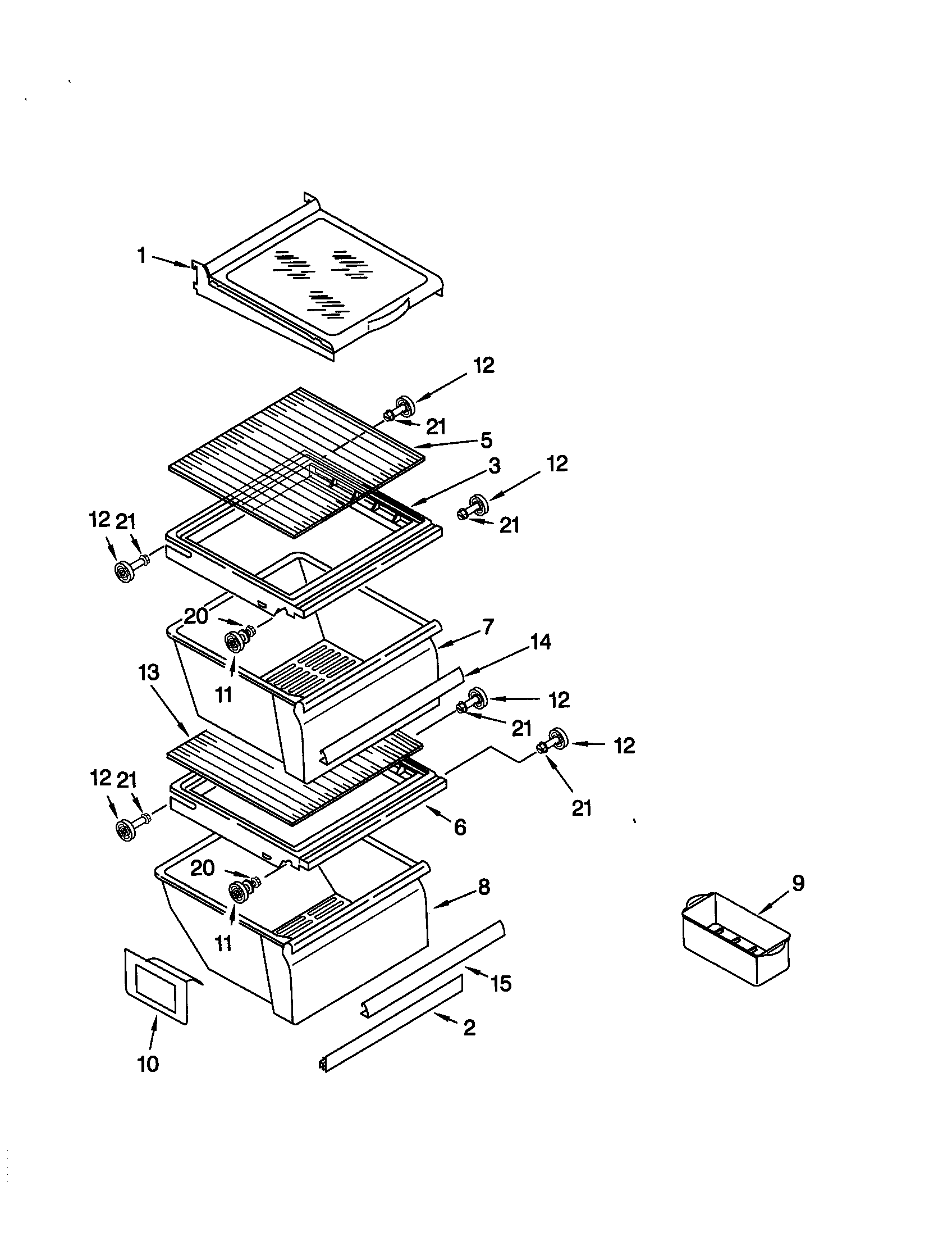 Kenmore 10648062894 refrigerator shelf diagram