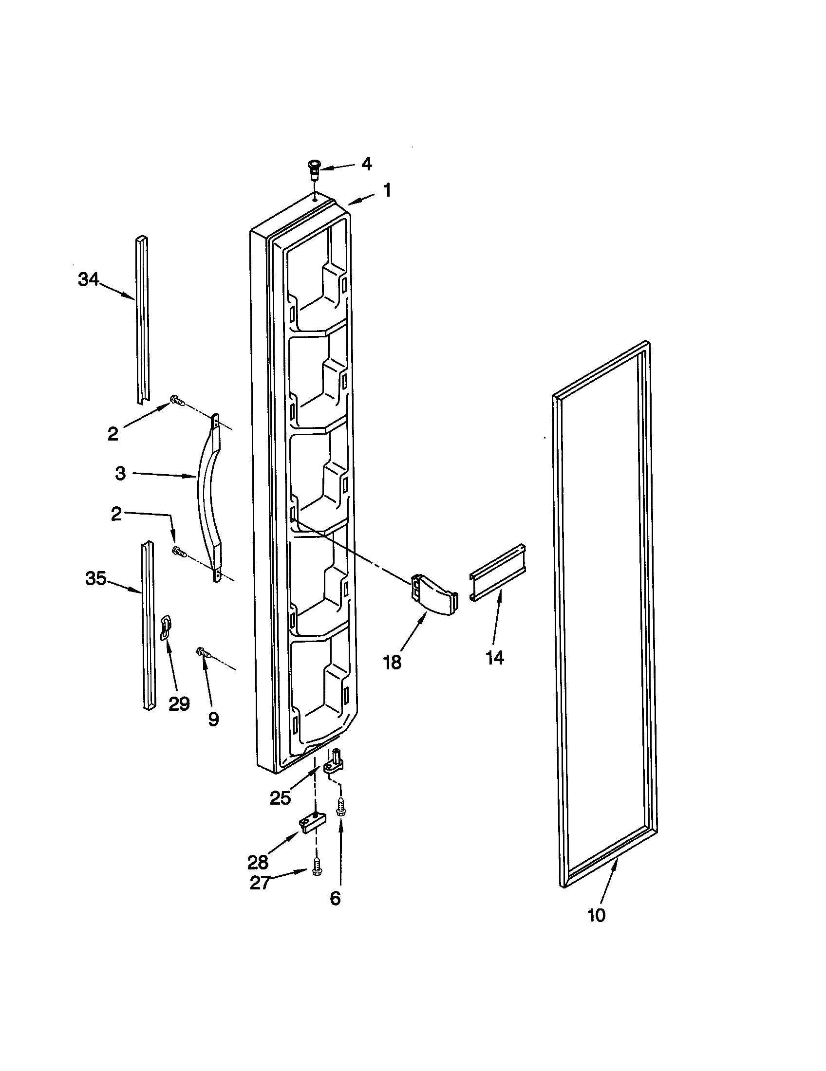 Kenmore 10648062894 freezer door diagram