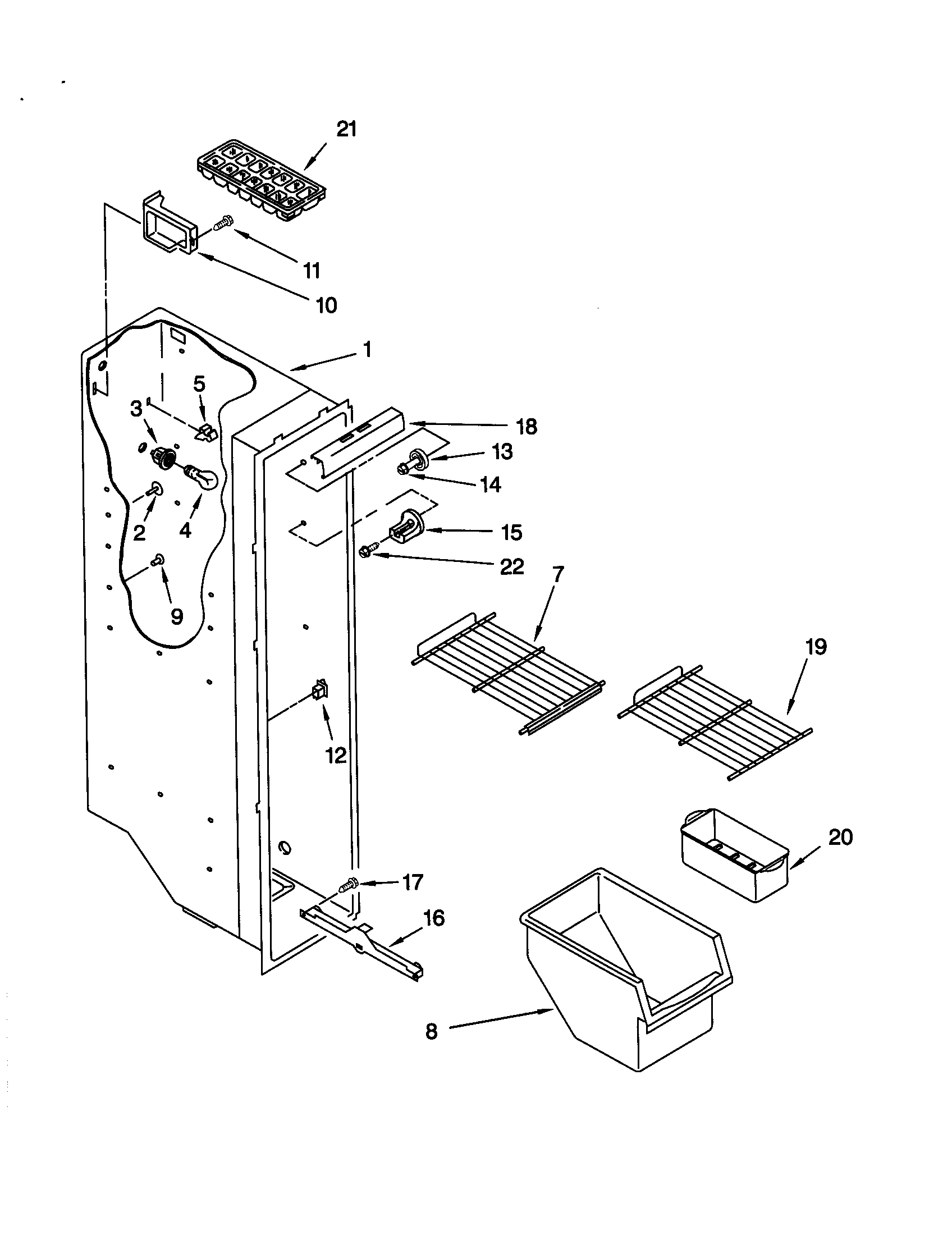 Kenmore 10648062894 freezer liner diagram