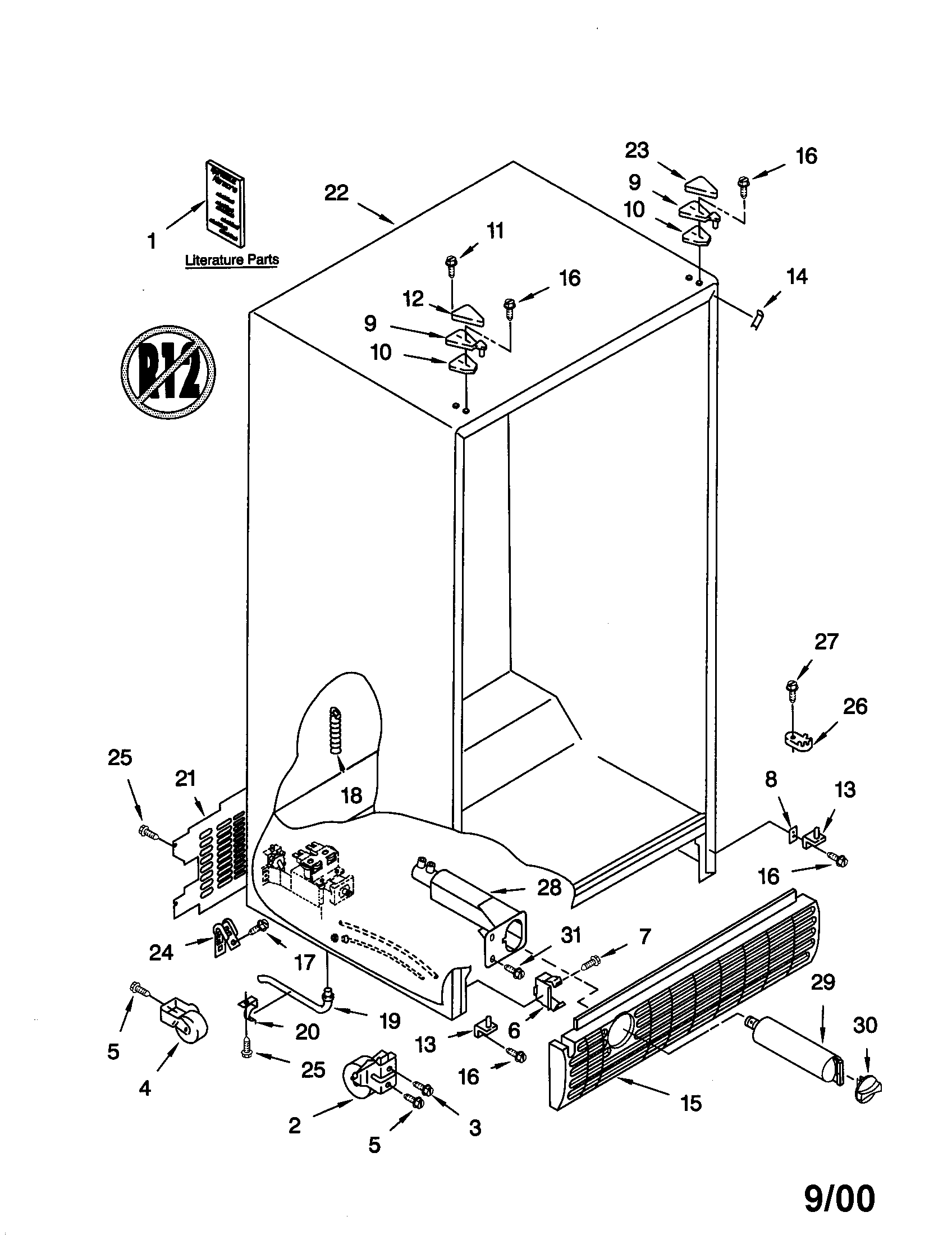 Kenmore 10659594993 cabinet diagram