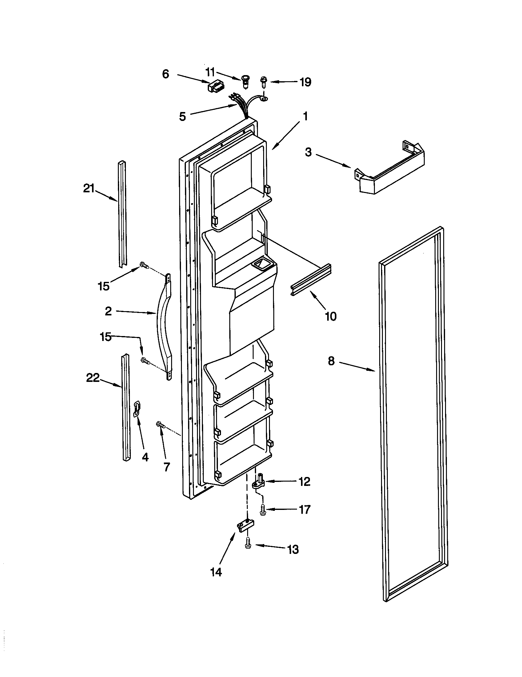 Kenmore 10659594993 freezer door diagram