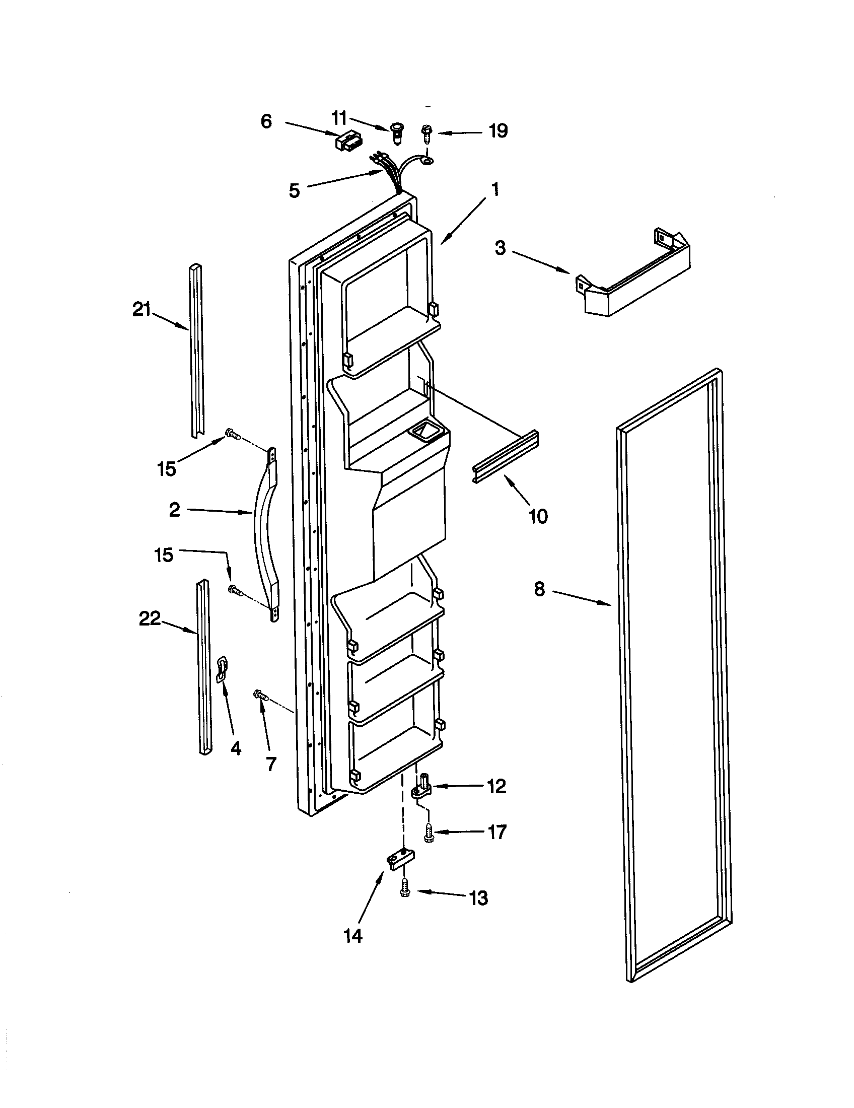 Kenmore 10659707993 freezer door diagram