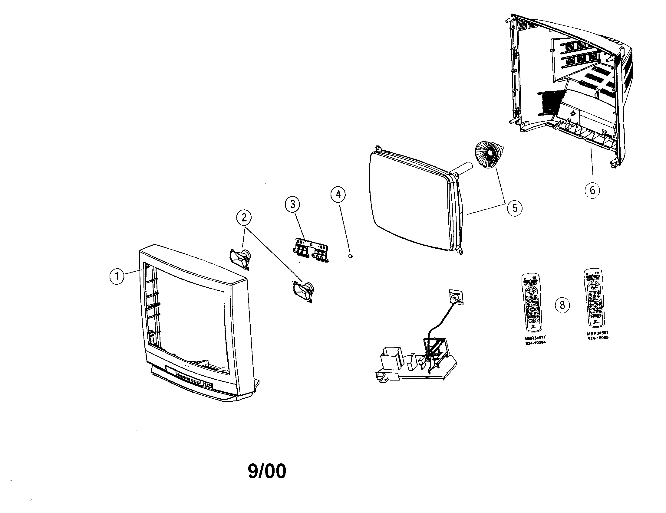 Zenith C32C35TF television diagram