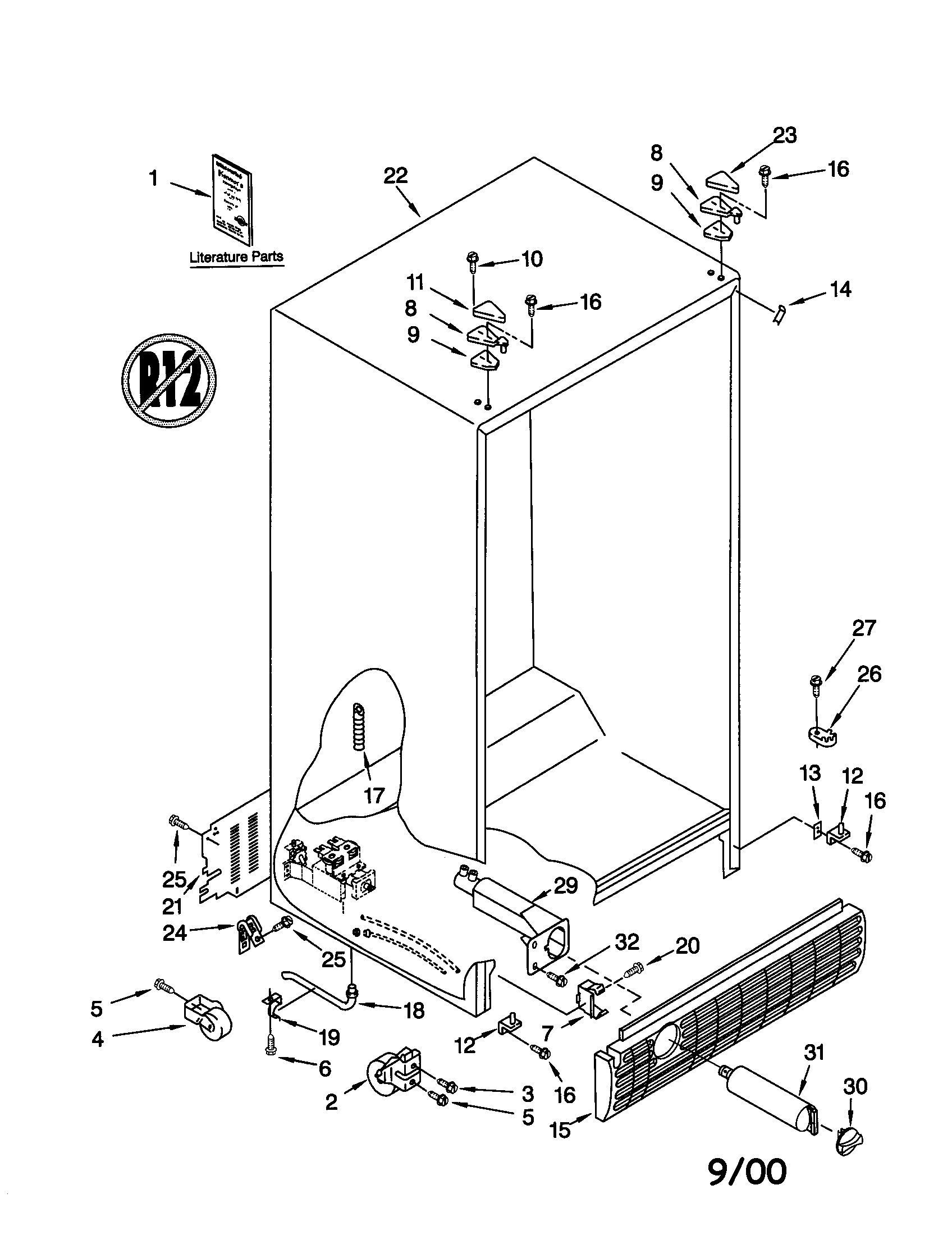 Kenmore 10659082894 cabinet diagram