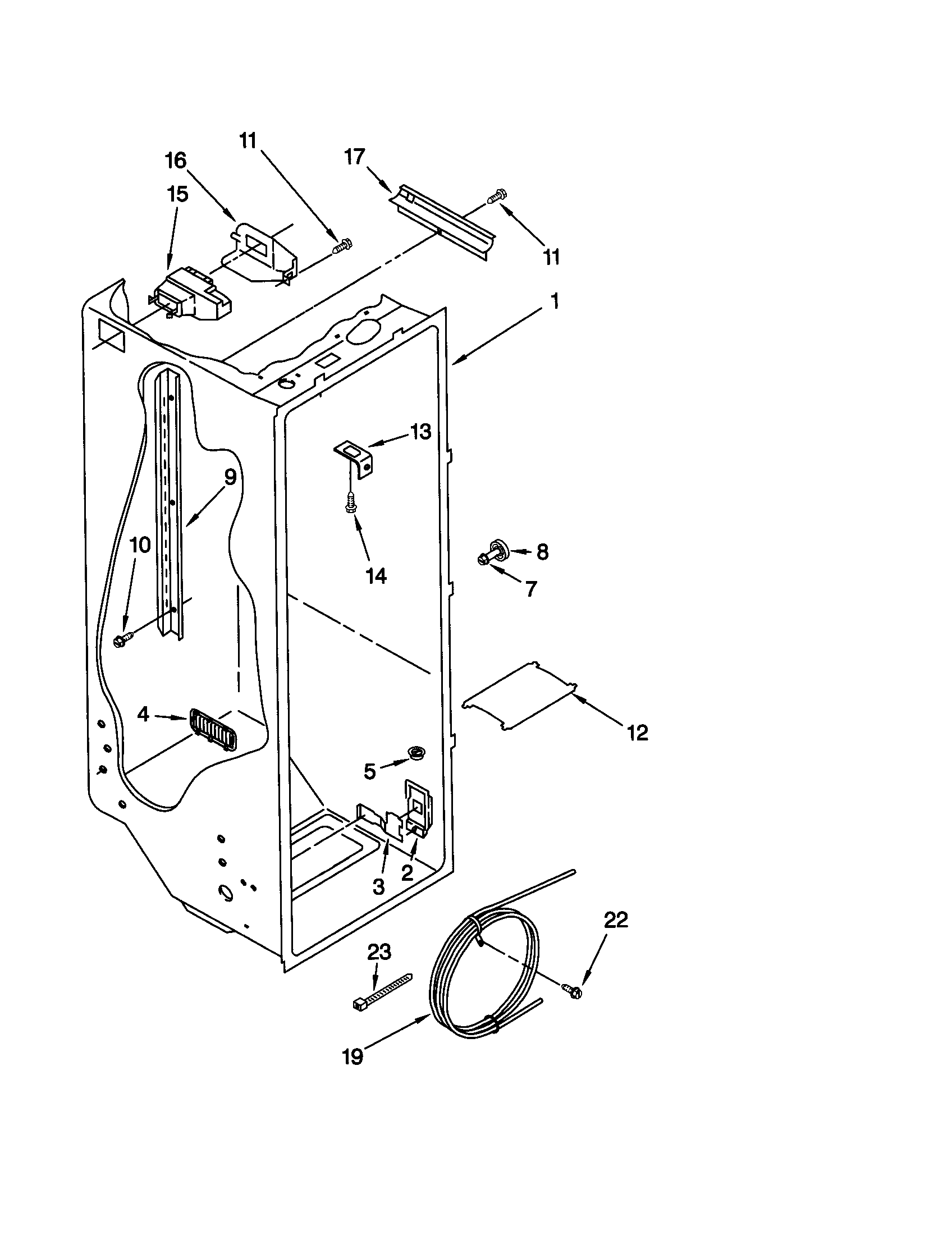 Kenmore 10659082894 refrigerator liner diagram