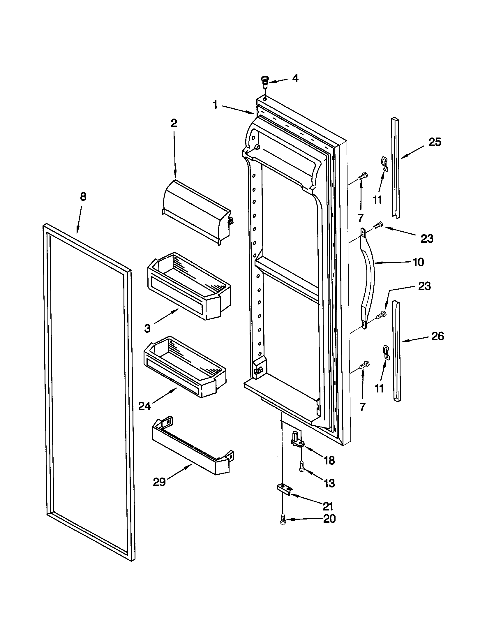 Kenmore 10659082894 refrigerator door diagram